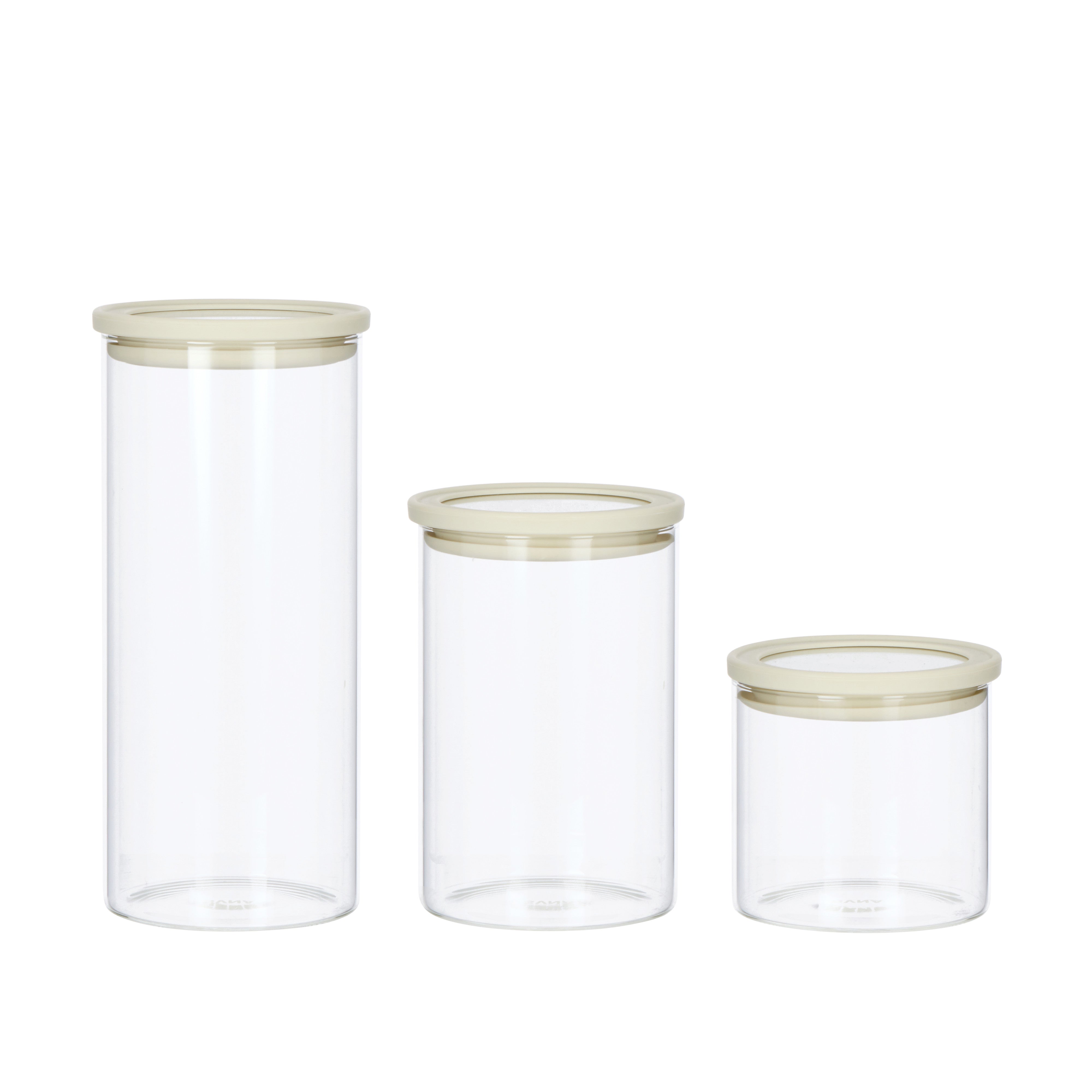 SVNA Glass Canister 4 Piece Set Cream