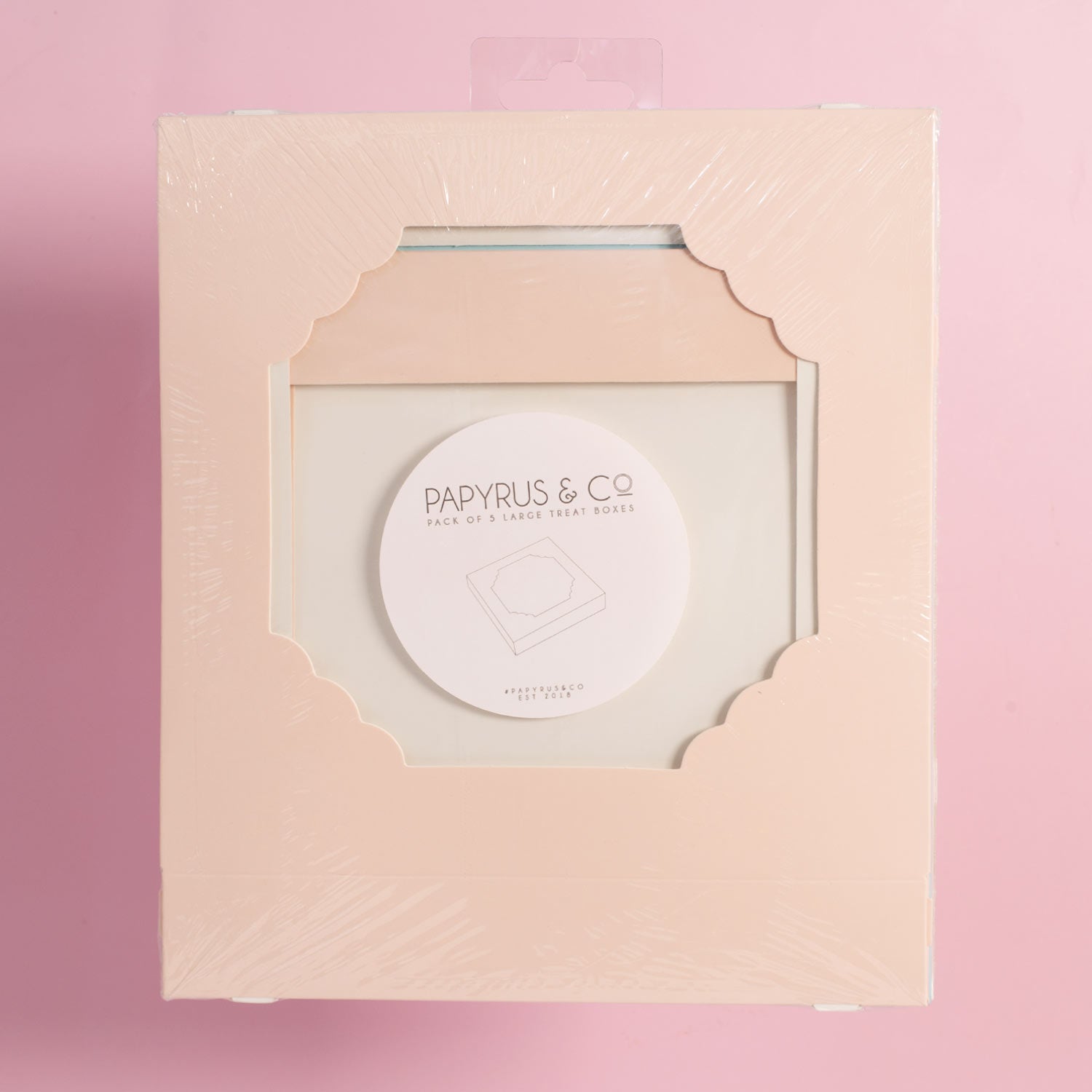 Papyrus Scalloped Large Treat Box Pastel Pink 5 Pack