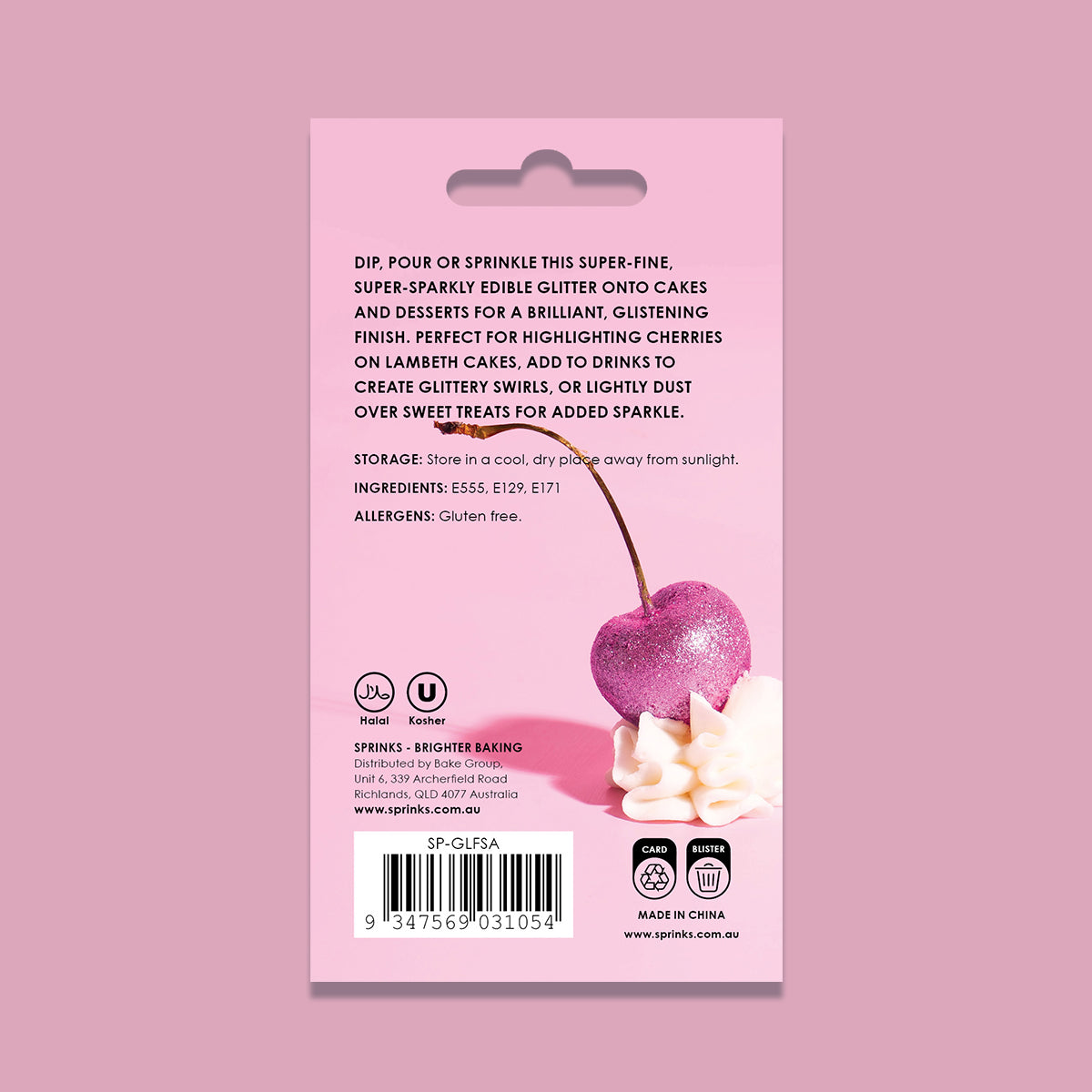 Sprinks Edible Glitter 2g Fuchsia