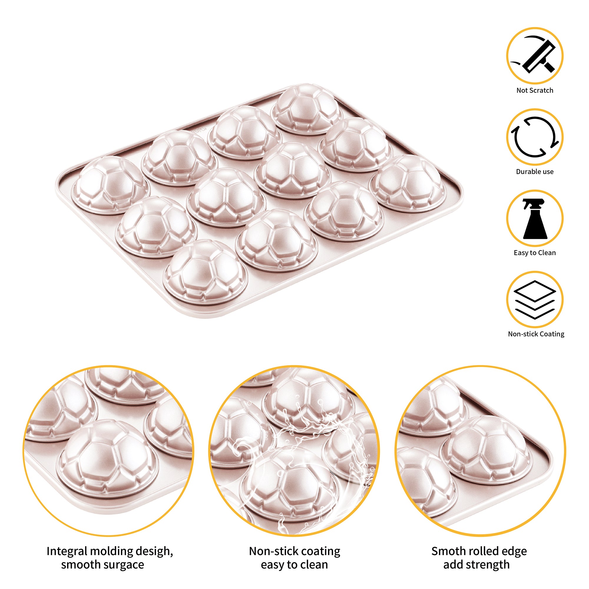 CHEFMADE Soccer Ball Cake Pan 12 Cup (WK9837)
