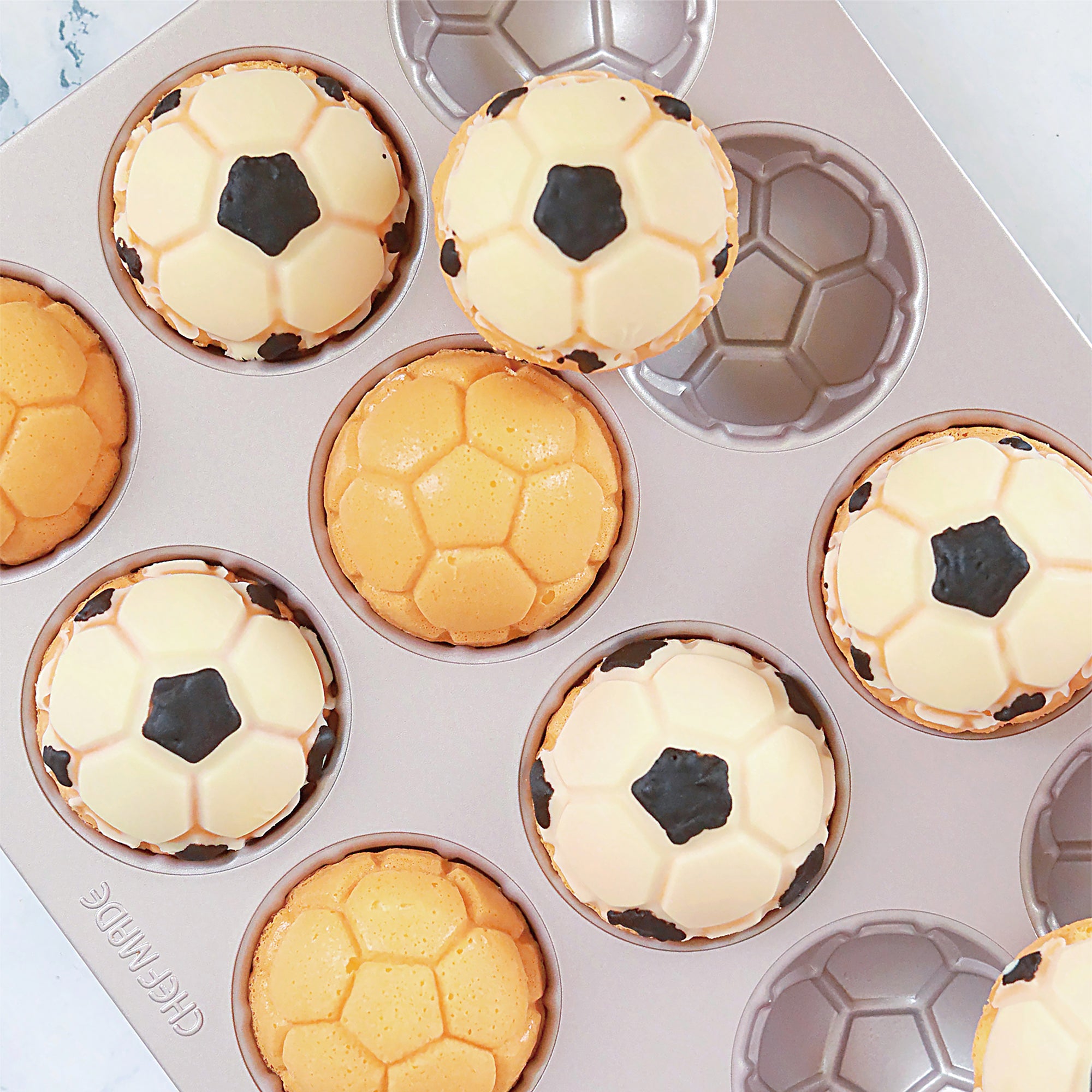 CHEFMADE Soccer Ball Cake Pan 12 Cup (WK9837)
