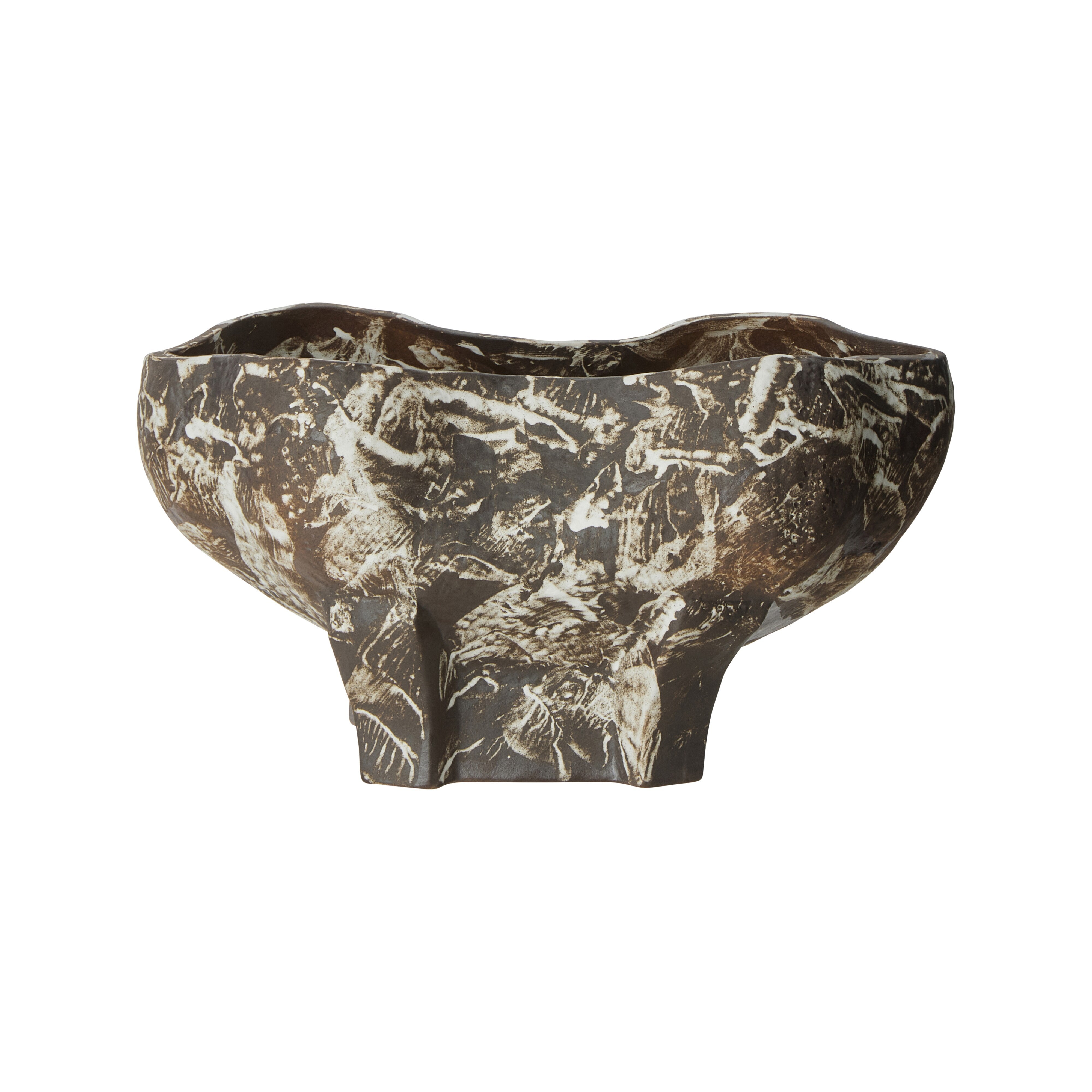 Grand Designs Arbor Footed Bowl Brown & White