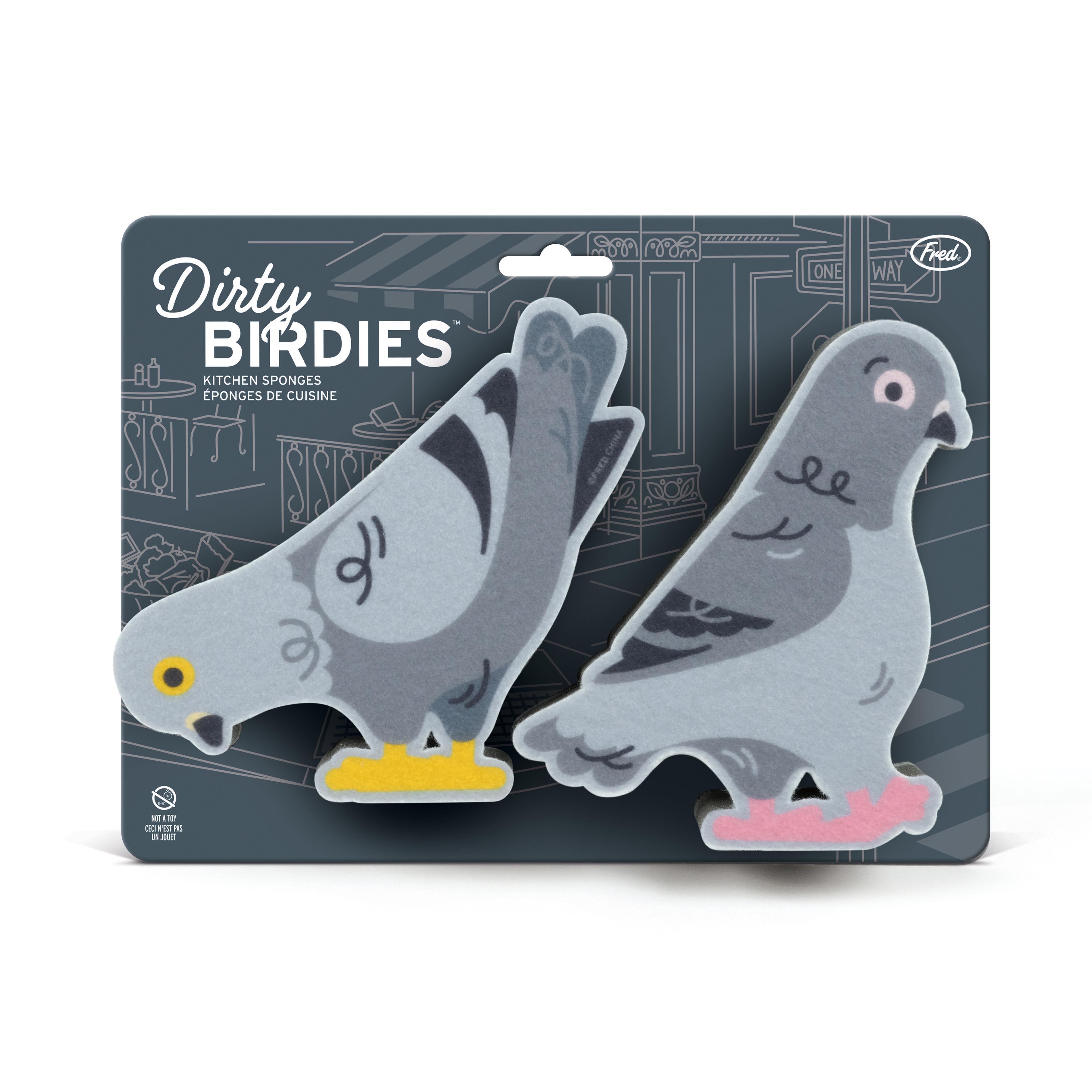 Fred Dirty Birdies Sponges 2 Piece Set Multi-Coloured