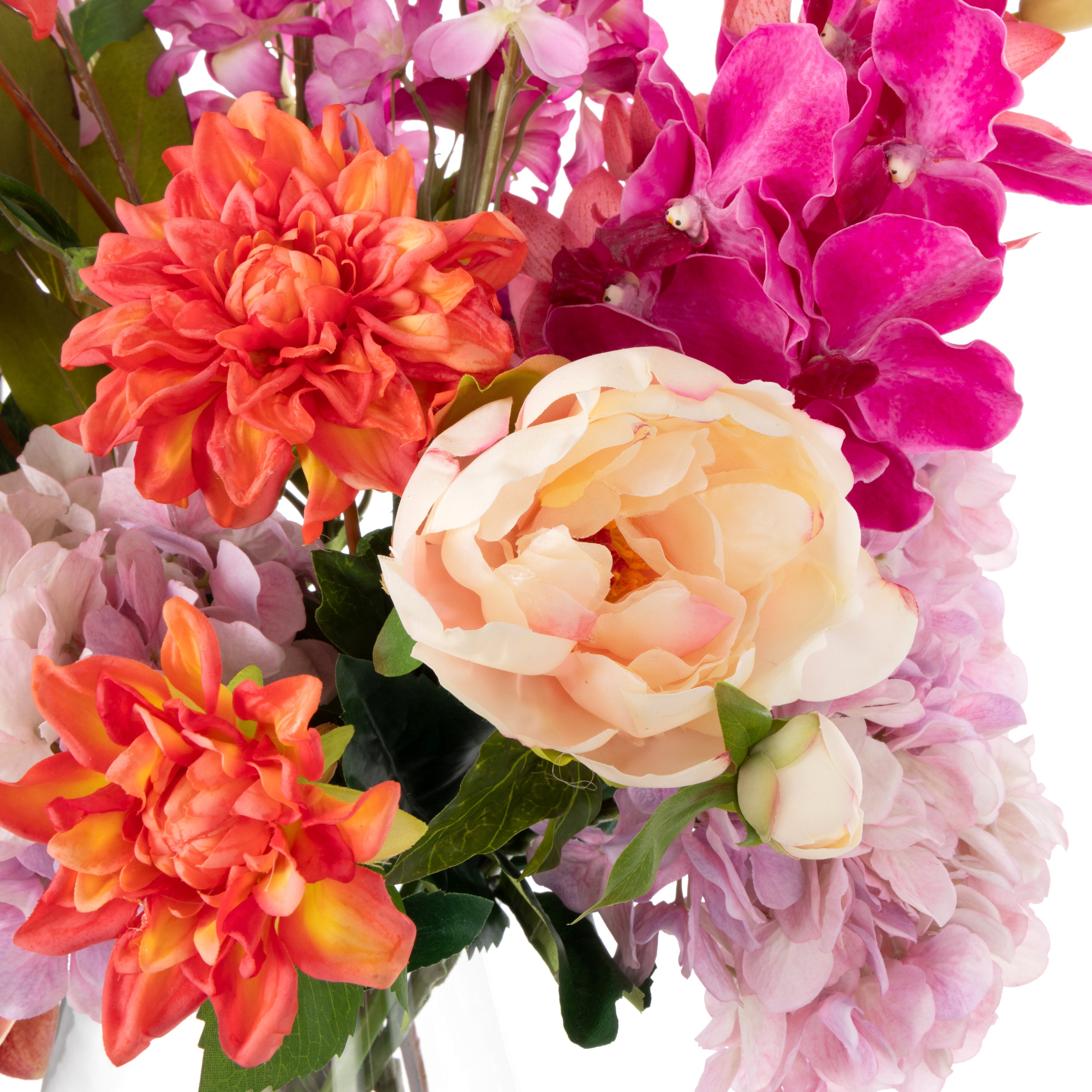 Rogue Peony Garden Mix - Glass Vase Pink & Orange