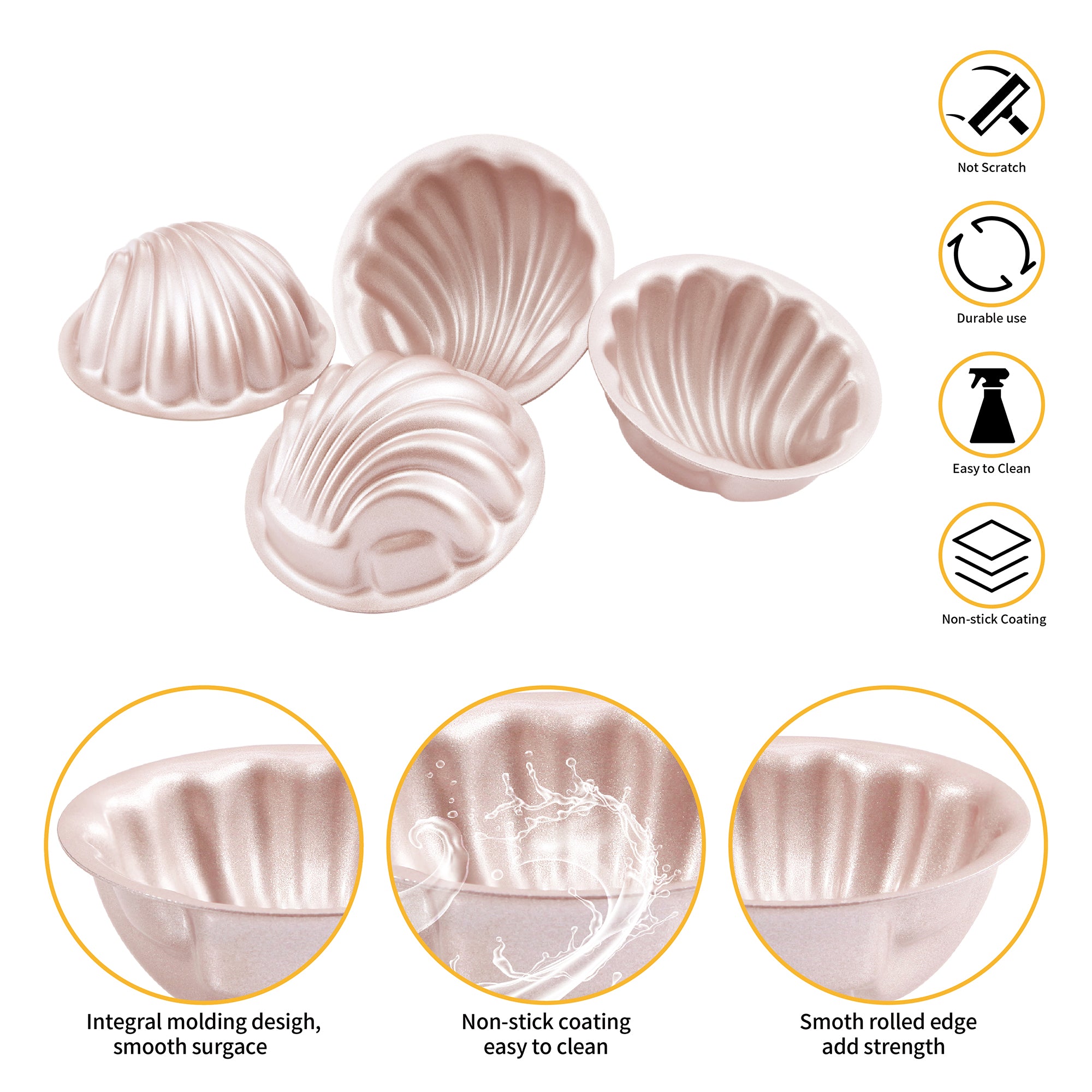CHEFMADE Mini Madeleine Pan 7.4cm Set of 4 (WK9910-4)