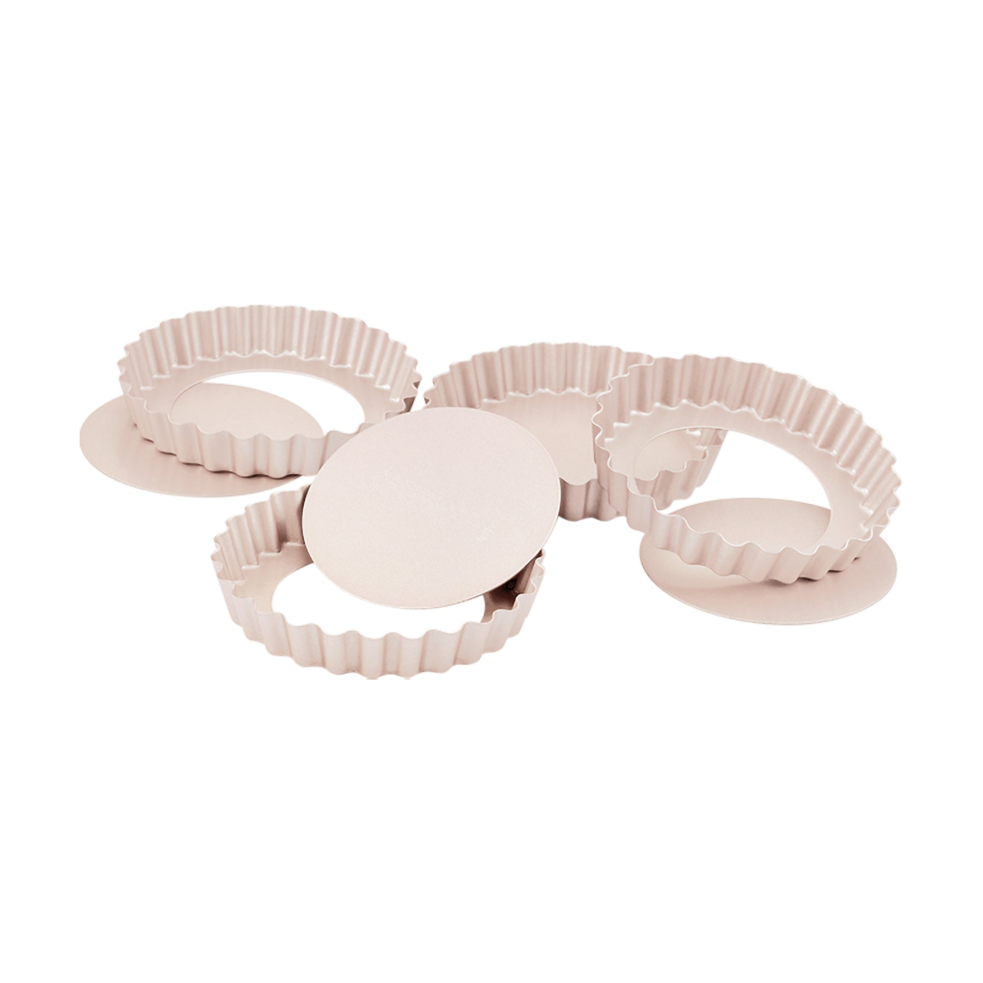 CHEFMADE Mini Round Tart Pan with Loose Base 10cm Set of 4 (WK9022-4)