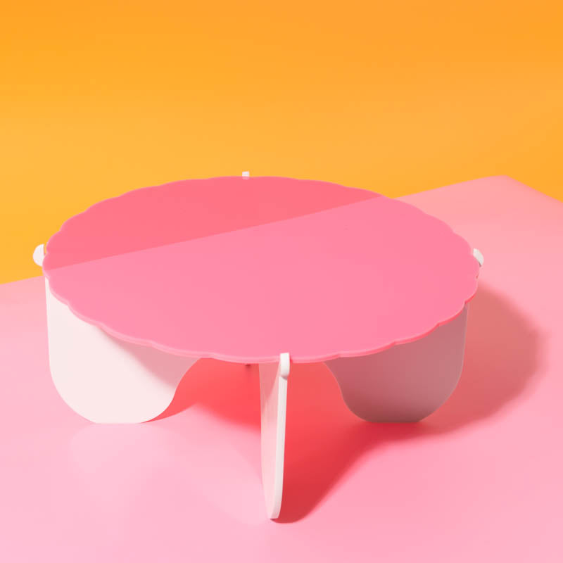 Cake & Candle Plateau Gateau Cake Stand Pink & White 3 Piece