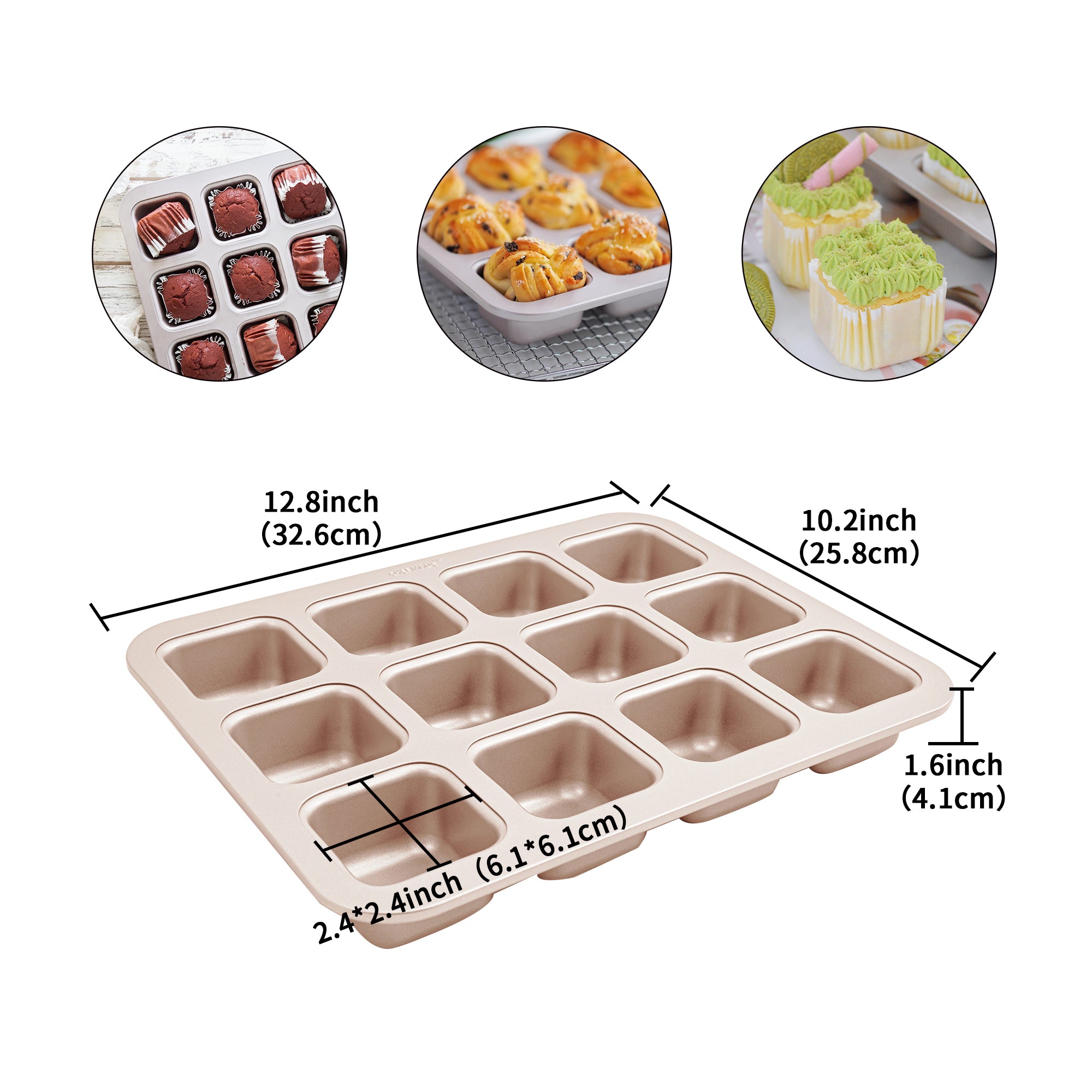 CHEFMADE Square Cake Pan 12 Cup (WK9149)