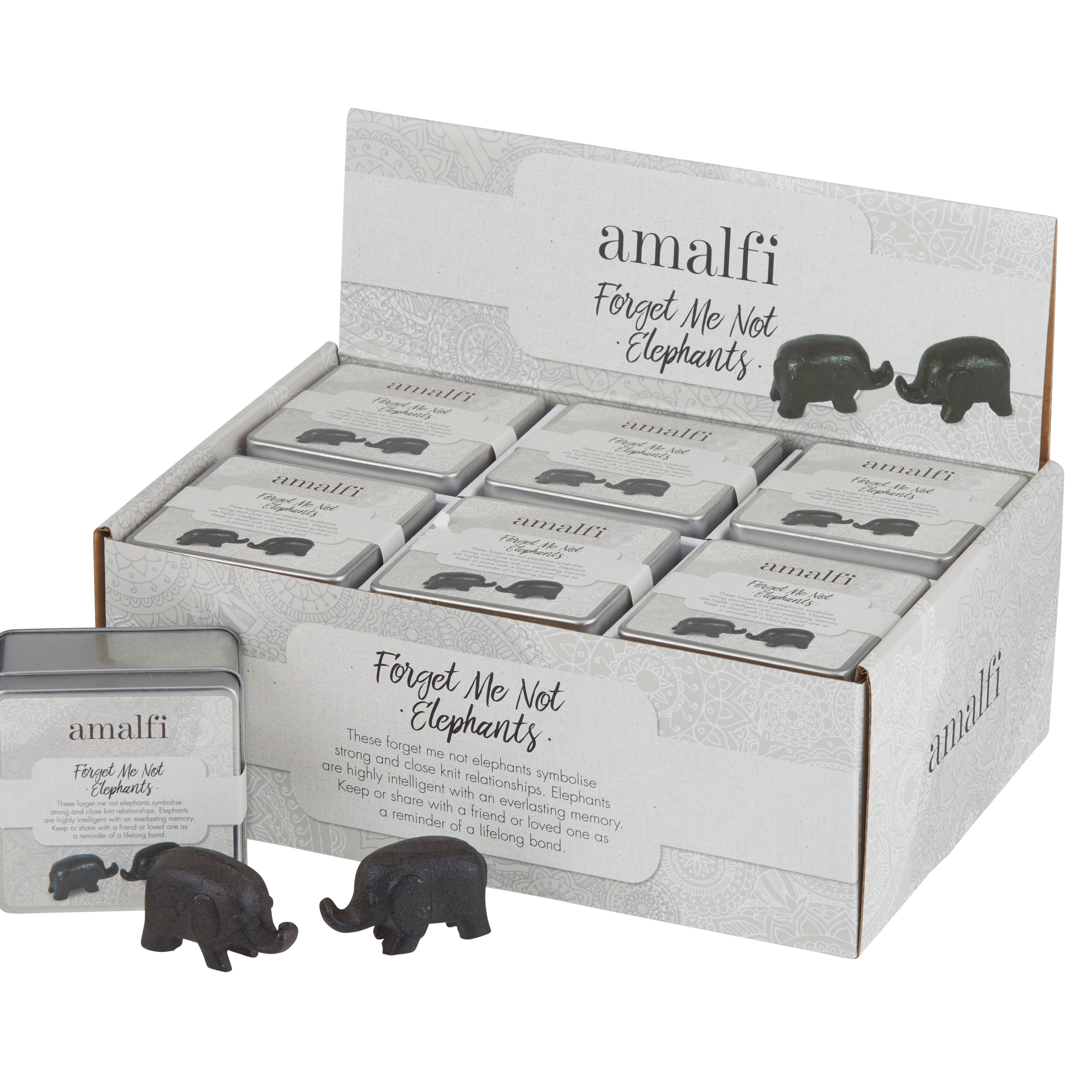 Amalfi Forget Me Not Elephants 2 Piece Set Rustic Brown