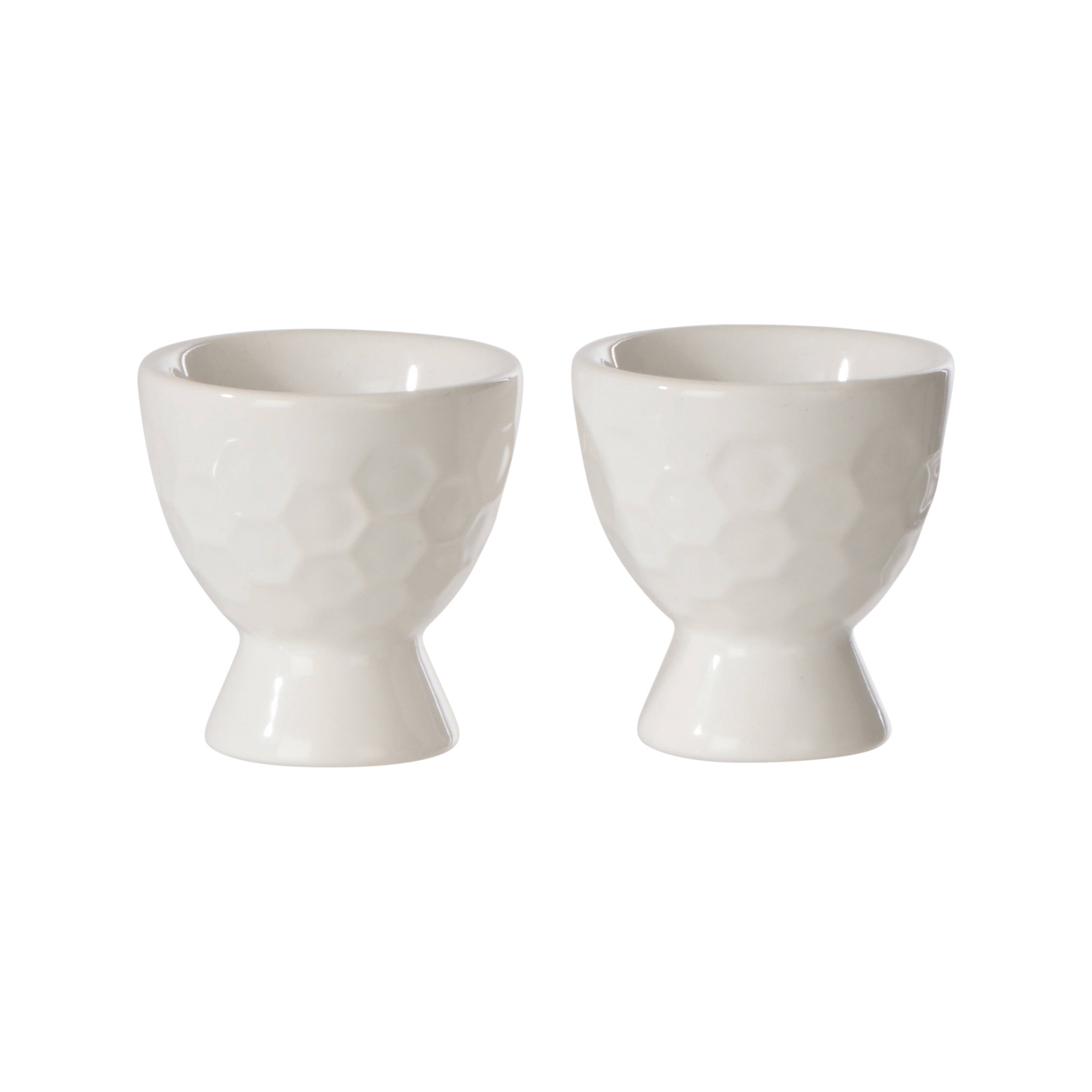 Davis & Waddell Wildflower & Hive Egg Cups 2 Piece Set White