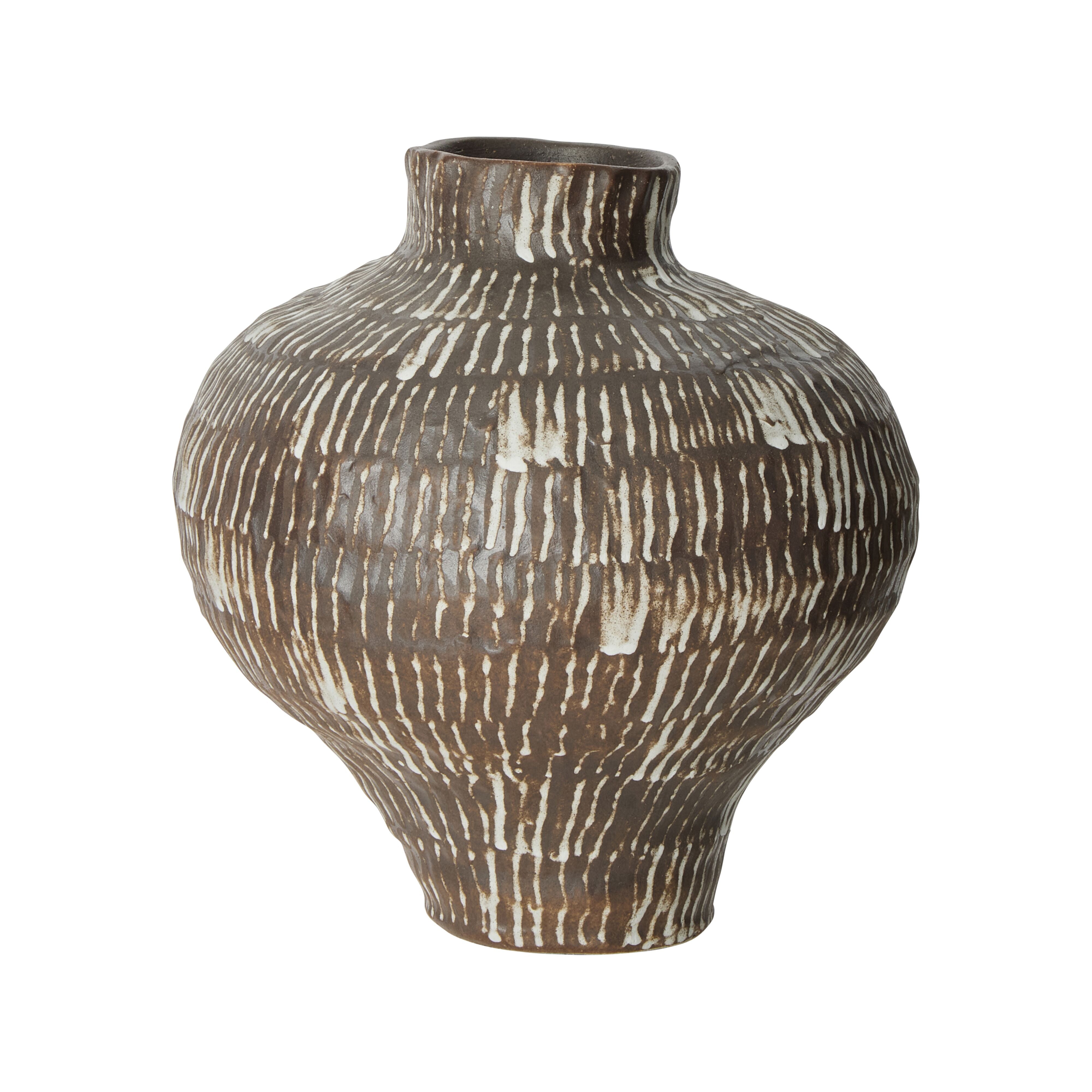 Grand Designs Arbor Ribbed Vase Brown & White