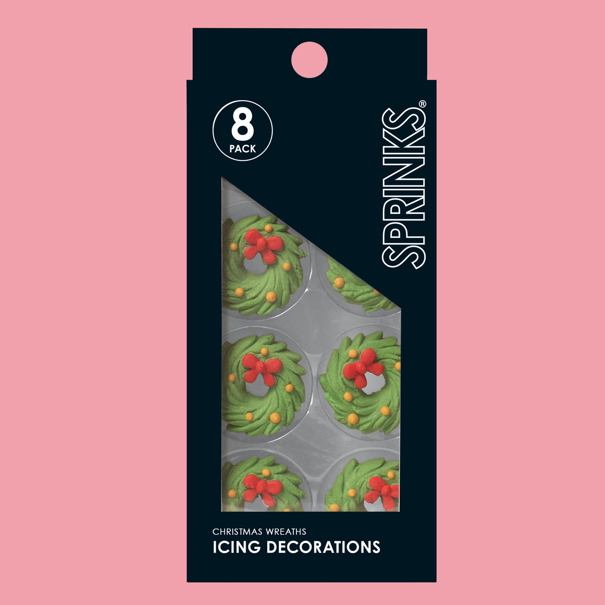 Sprinks Icing Decorations Christmas Wreaths 8 Piece