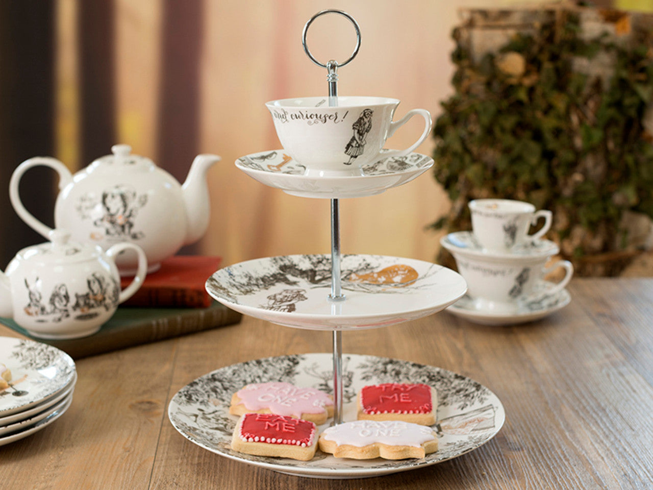V&A Alice in Wonderland 3 Tier Cake Stand
