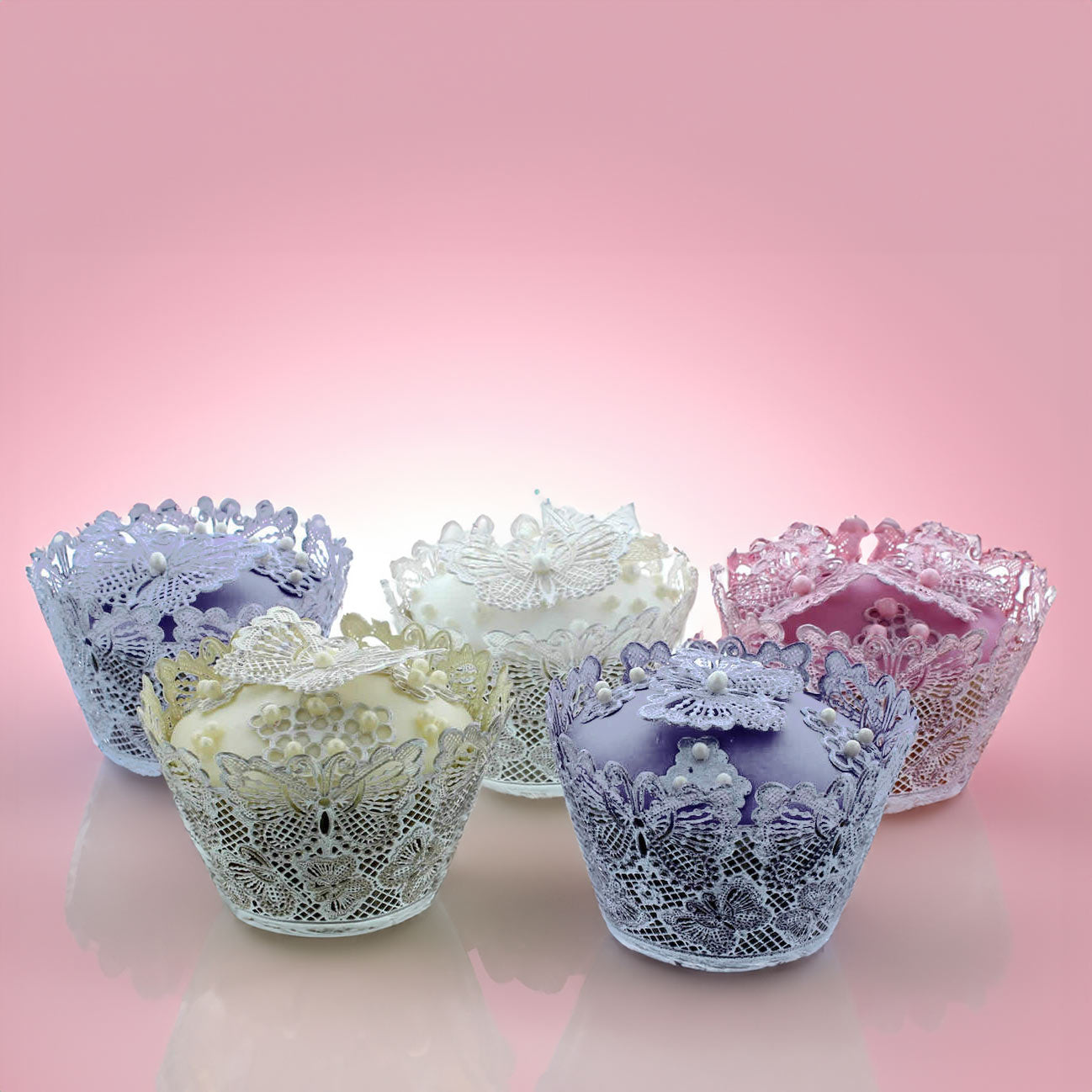 Claire Bowman Cake Lace Butterflies Cupcake Wrapper 3D Cake Lace Mat