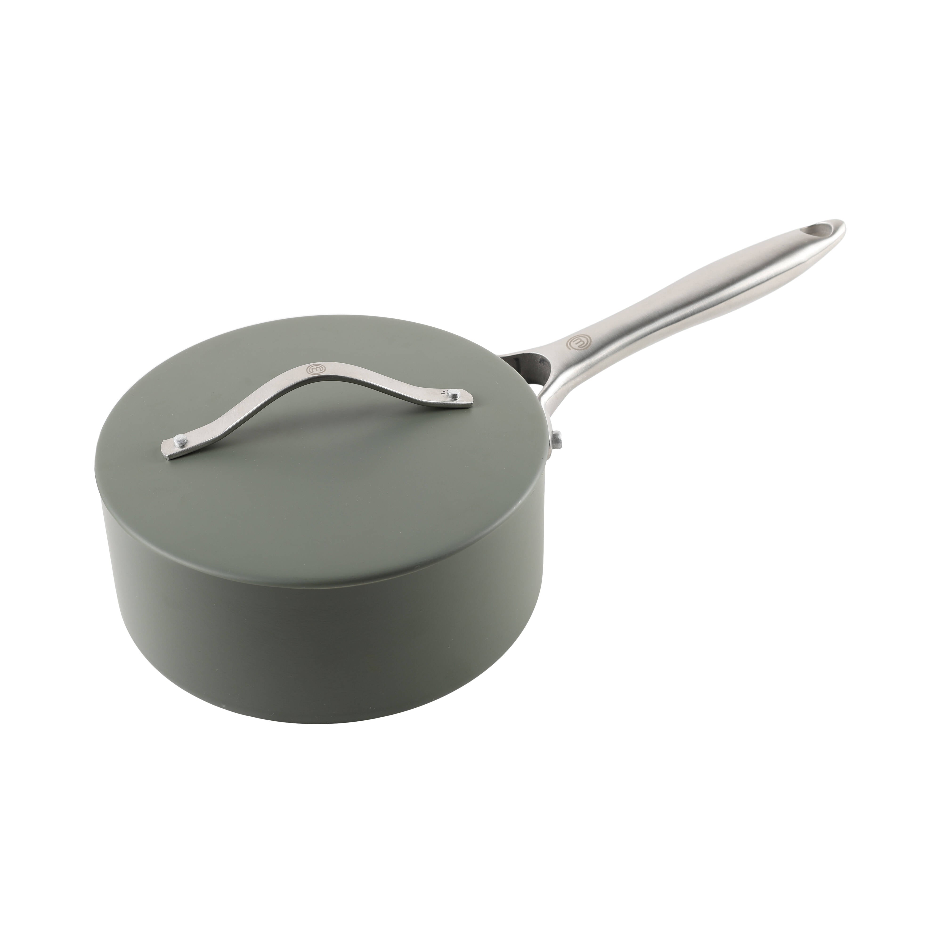 MasterChef Sage Elementa Saucepan with Lid 18cm Sage & Cream