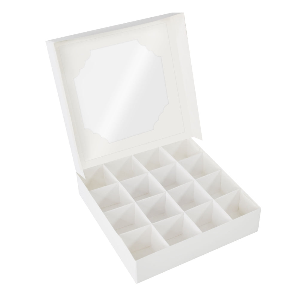 Papyrus White Window Treat Box & Insert 16 Cavities Box 5 Pack