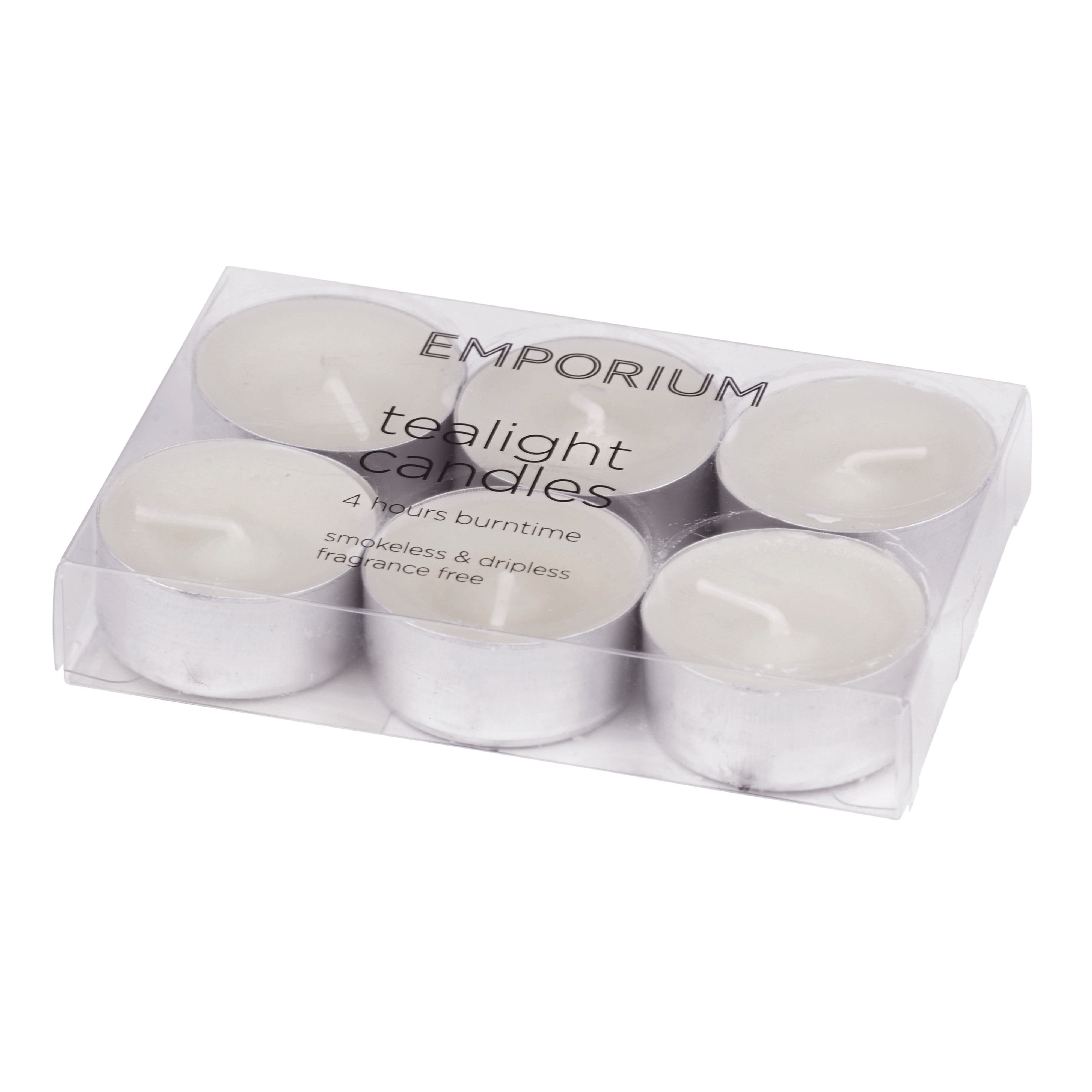Emporium Tealight Candles 6 Piece Set White