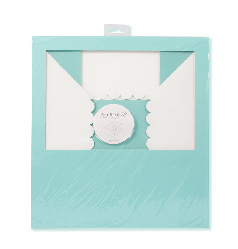 Papyrus Scalloped Tall Cupcake Box 12 Hole Pastel Blue