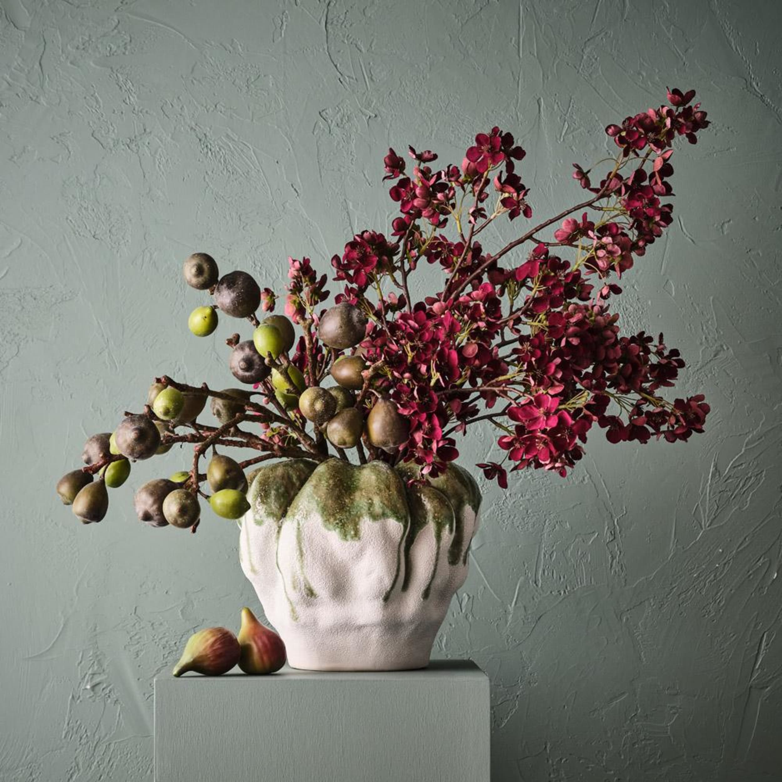 Floral Interiors Fig Spray 68cm Green