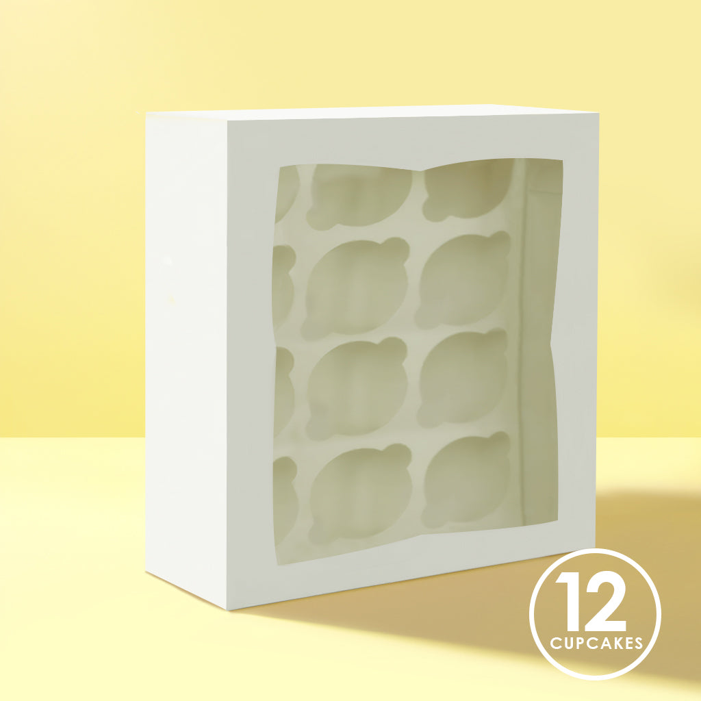 Bake Group High Cupcake Box with PVC Window 12 Cupcake 4in