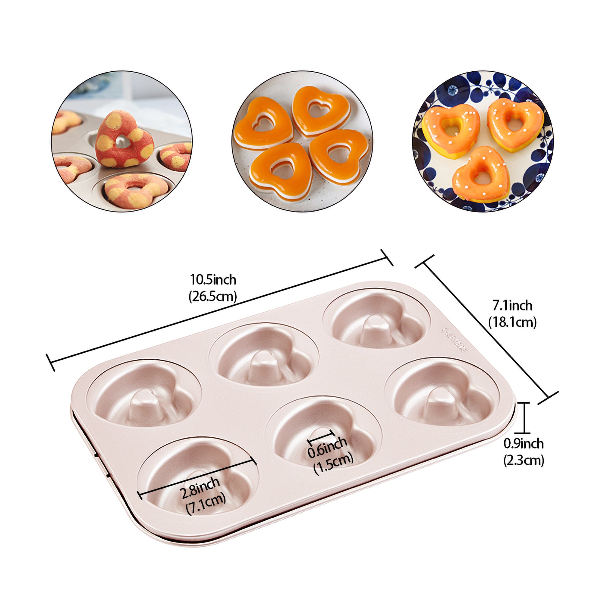 CHEFMADE Heart Donut Pan 6 Cup (WK9289)