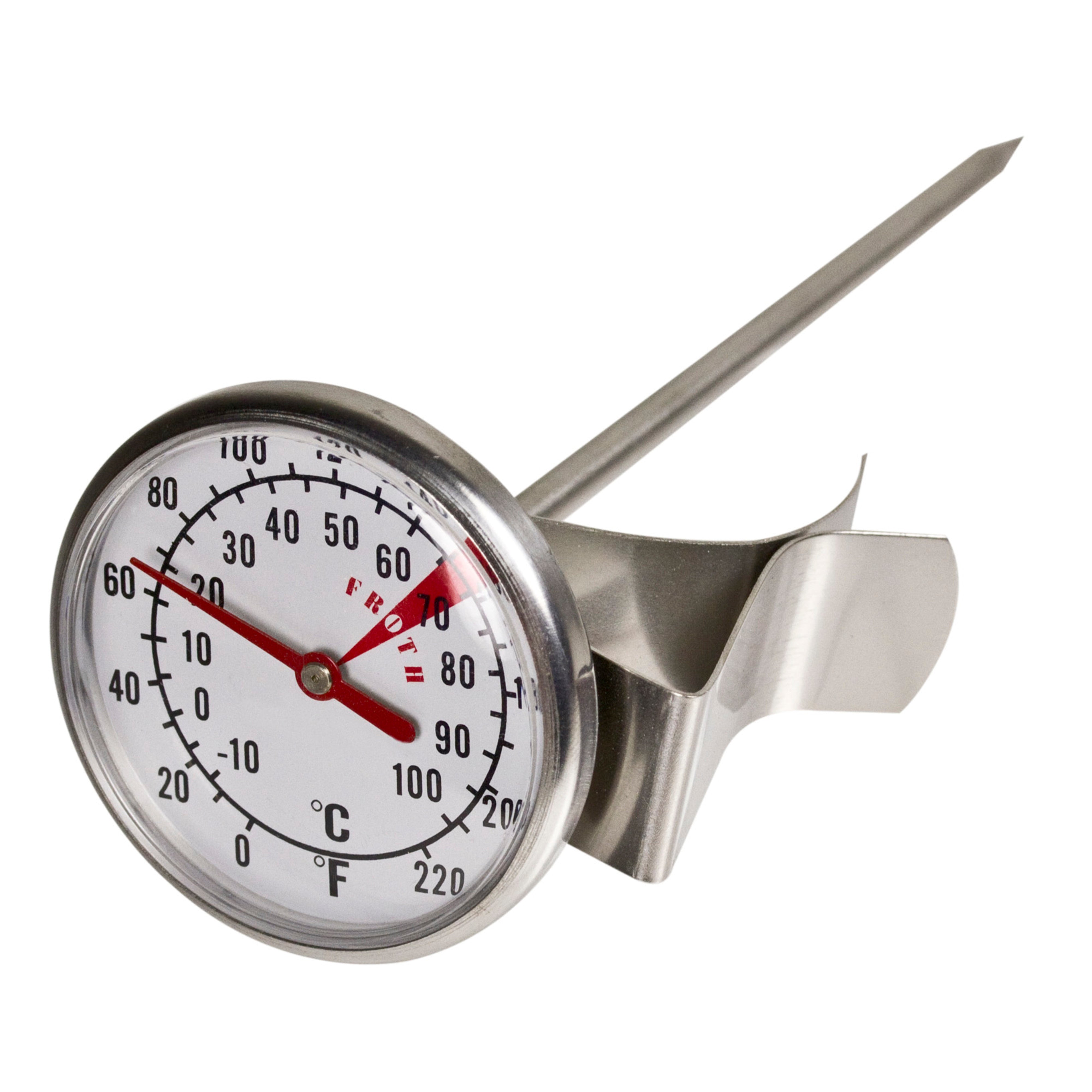 Davis & Waddell Large Dial Milk Frothing Thermometer Stainless Steel & Glass