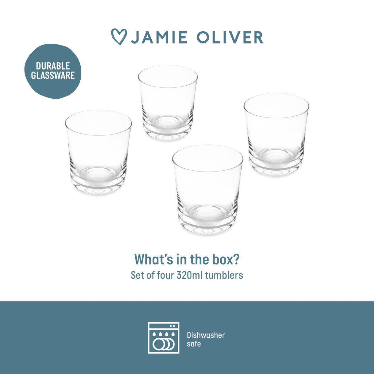 Jamie Oliver Big Love 320ml Tumblers Set of 4