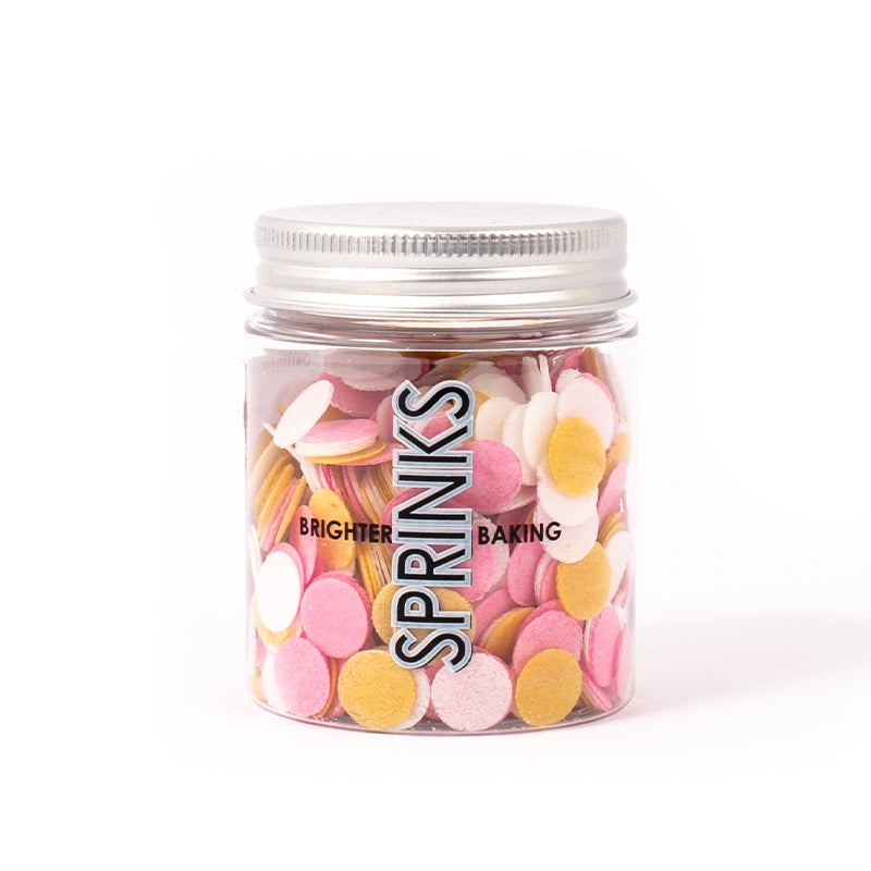 Sprinks Wafer Confetti Decorations Pink & White & Gold 9g