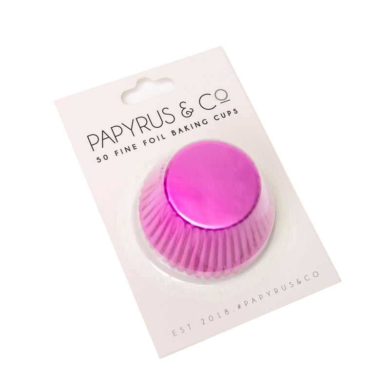 Papyrus Standard Foil Baking Cups Base Hot Pink 50mm 50 Pack