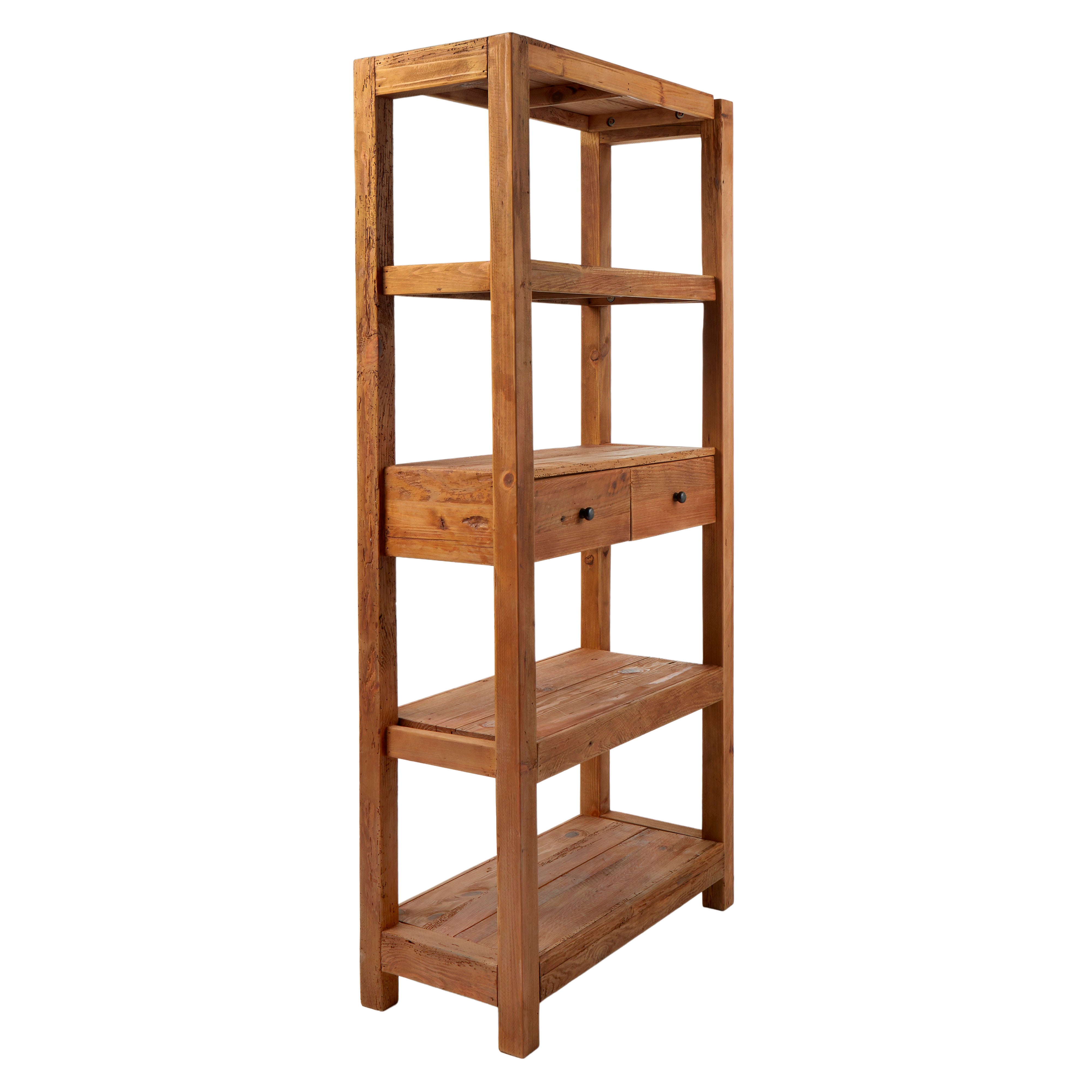 Amalfi Reclaimed Pine Wood Shelving Unit Natural