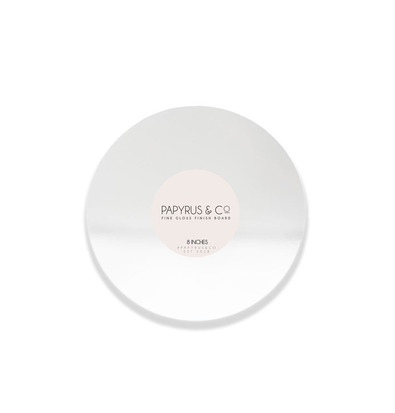 Papyrus Gloss Masonite Cake Board Round White 8in