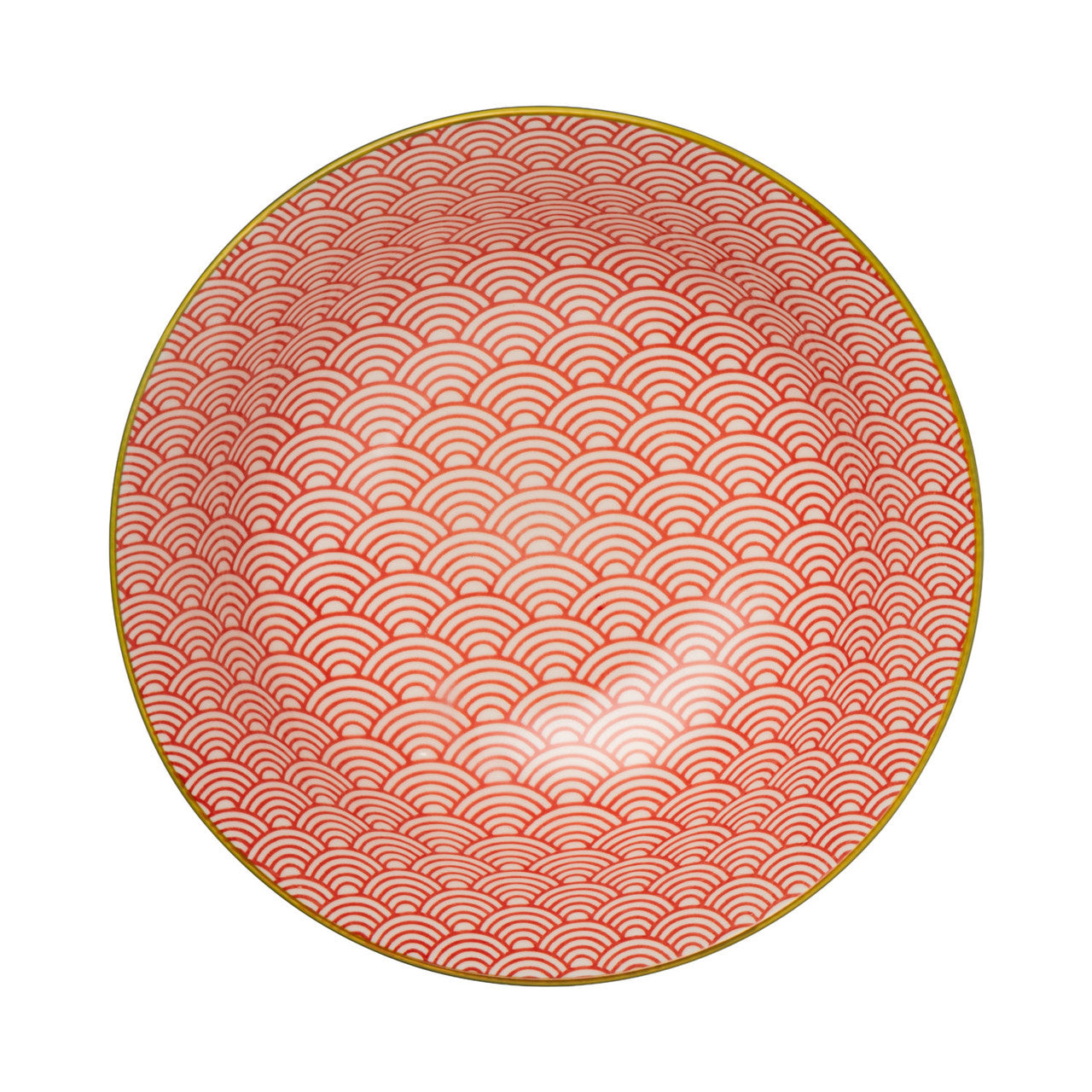 Mikasa Stoneware Ramen Bowl 21cm (Red & Blue Arc)