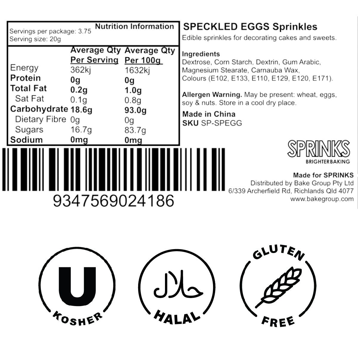 Sprinks Speckled Eggs 75g Sprinkles