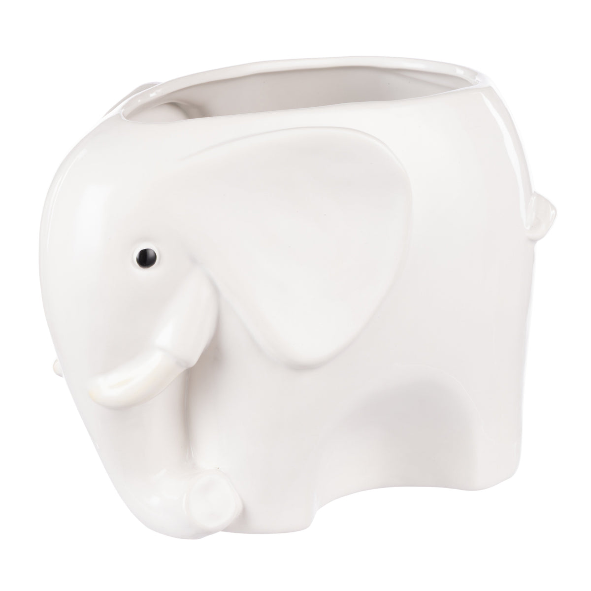 Emporium Brynlee Elephant Vase Wide White