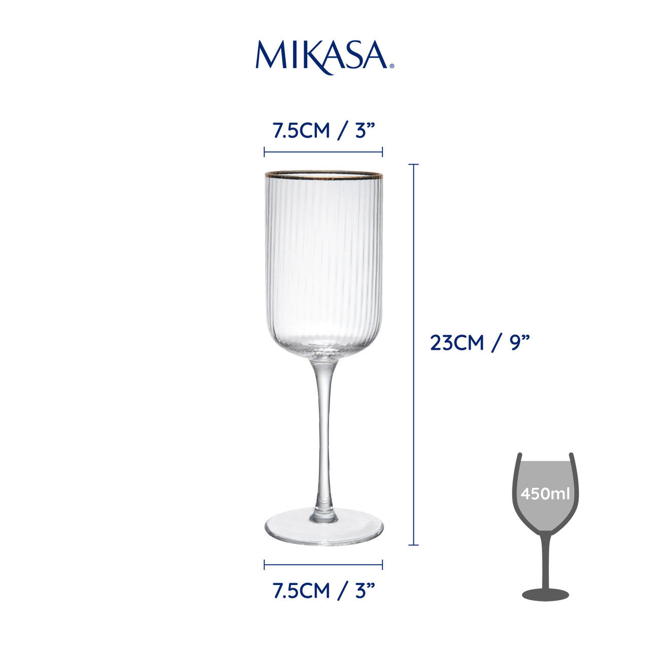 Mikasa Sorrento Red Wine Glass Set 4 Piece 450ml