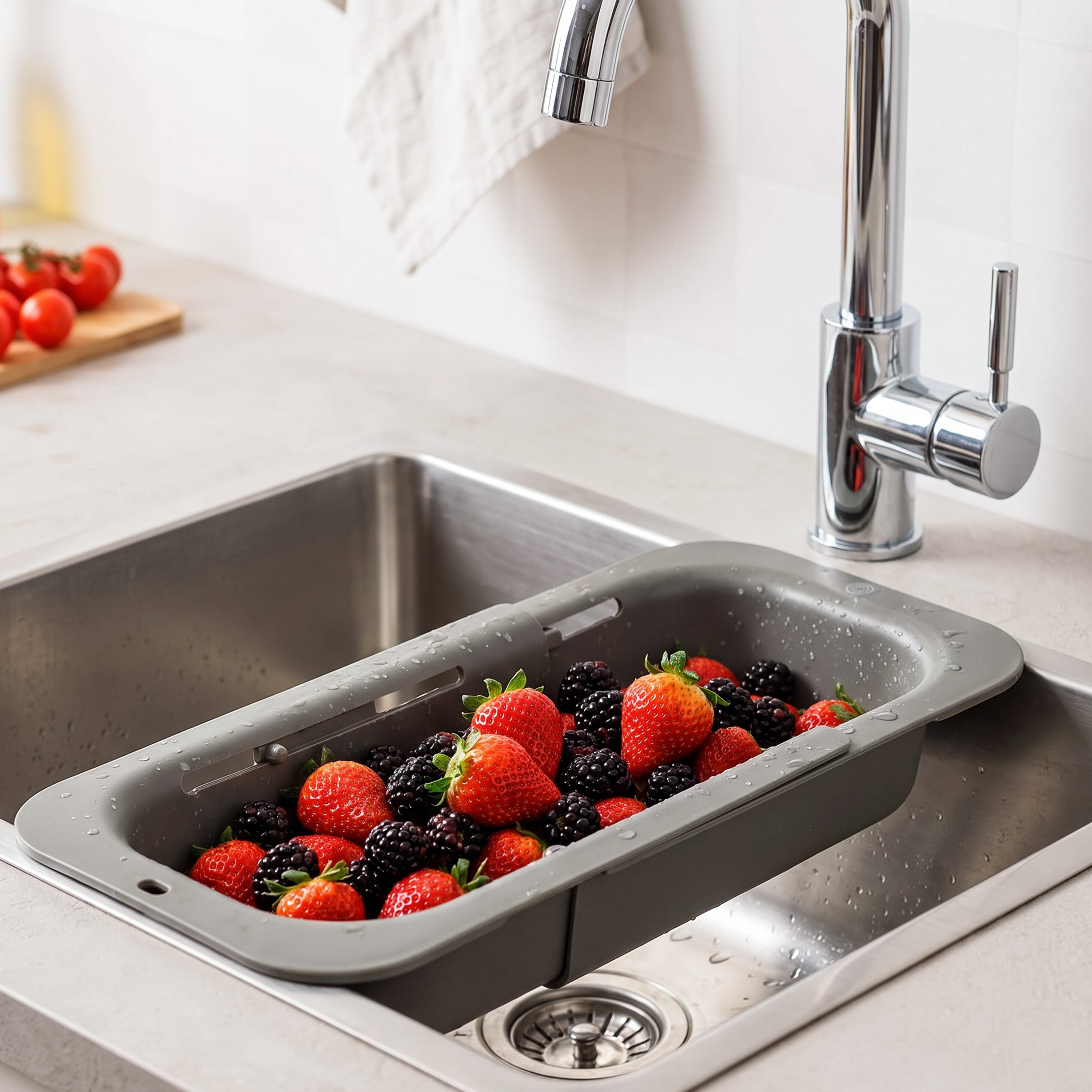 MasterChef Sage Gadgetra Extendable Draining Basket Sage