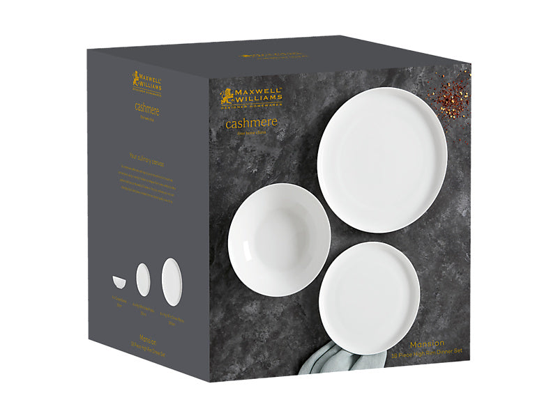 Maxwell & Williams Cashmere Mansion High Rim Dinner Set White 18 Piece