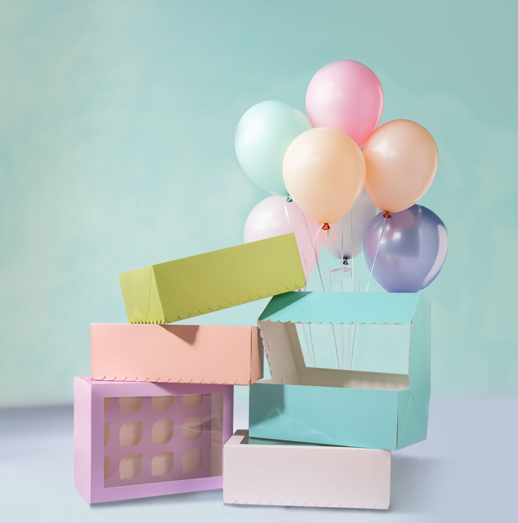 Papyrus Scalloped Tall Cupcake Box 12 Hole Pastel Pink