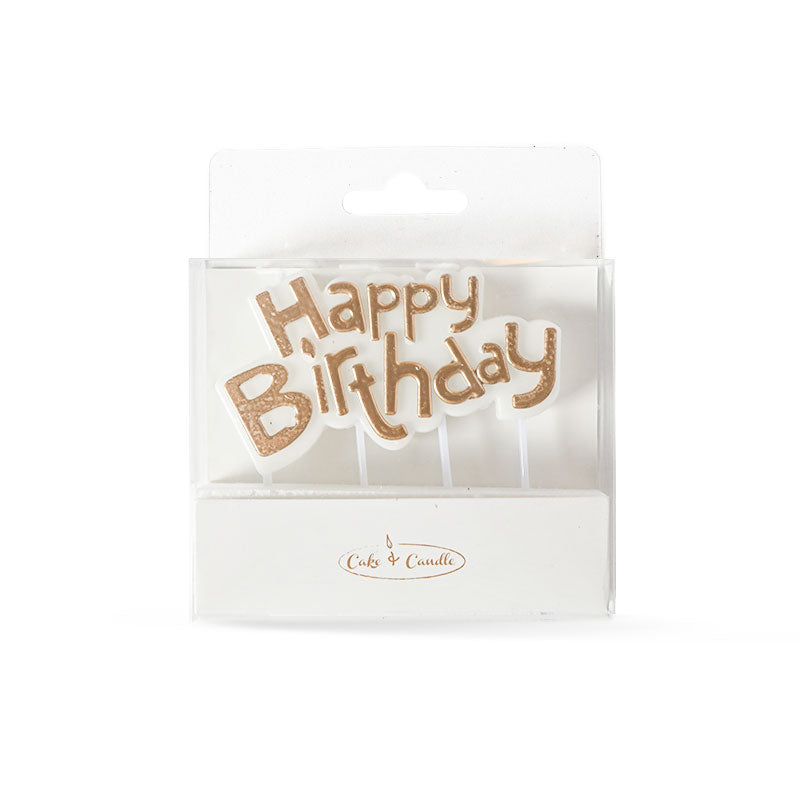 Cake & Candle Happy Birthday Candle Plaque Gold