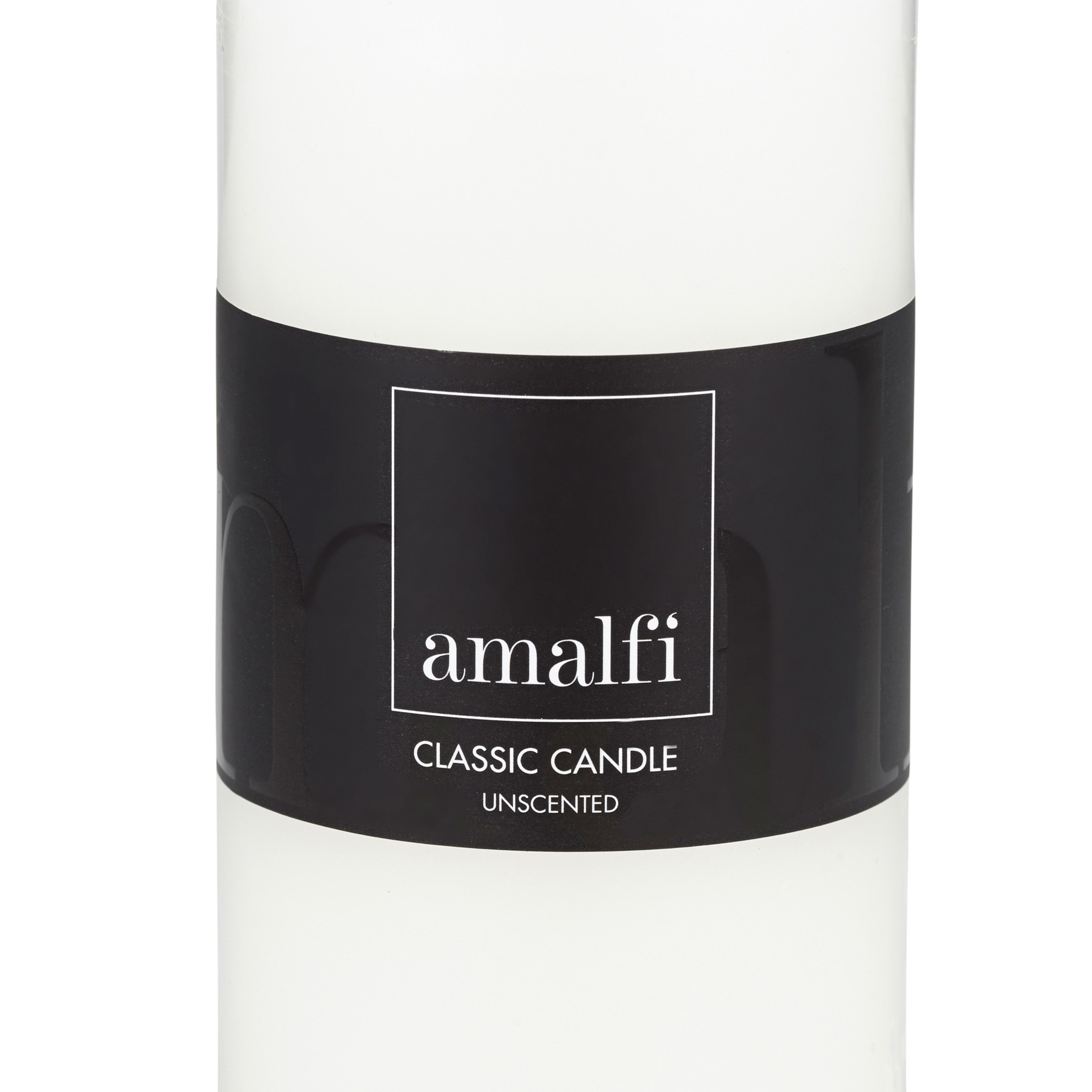Amalfi Classic Unscented Pillar Candle White 7.5x7.5x15cm