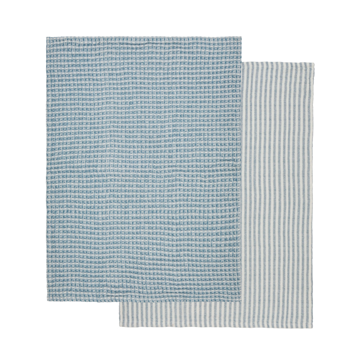 Davis & Waddell Heritage Stripe Cotton Tea Towel 2 Piece Set Blue & White
