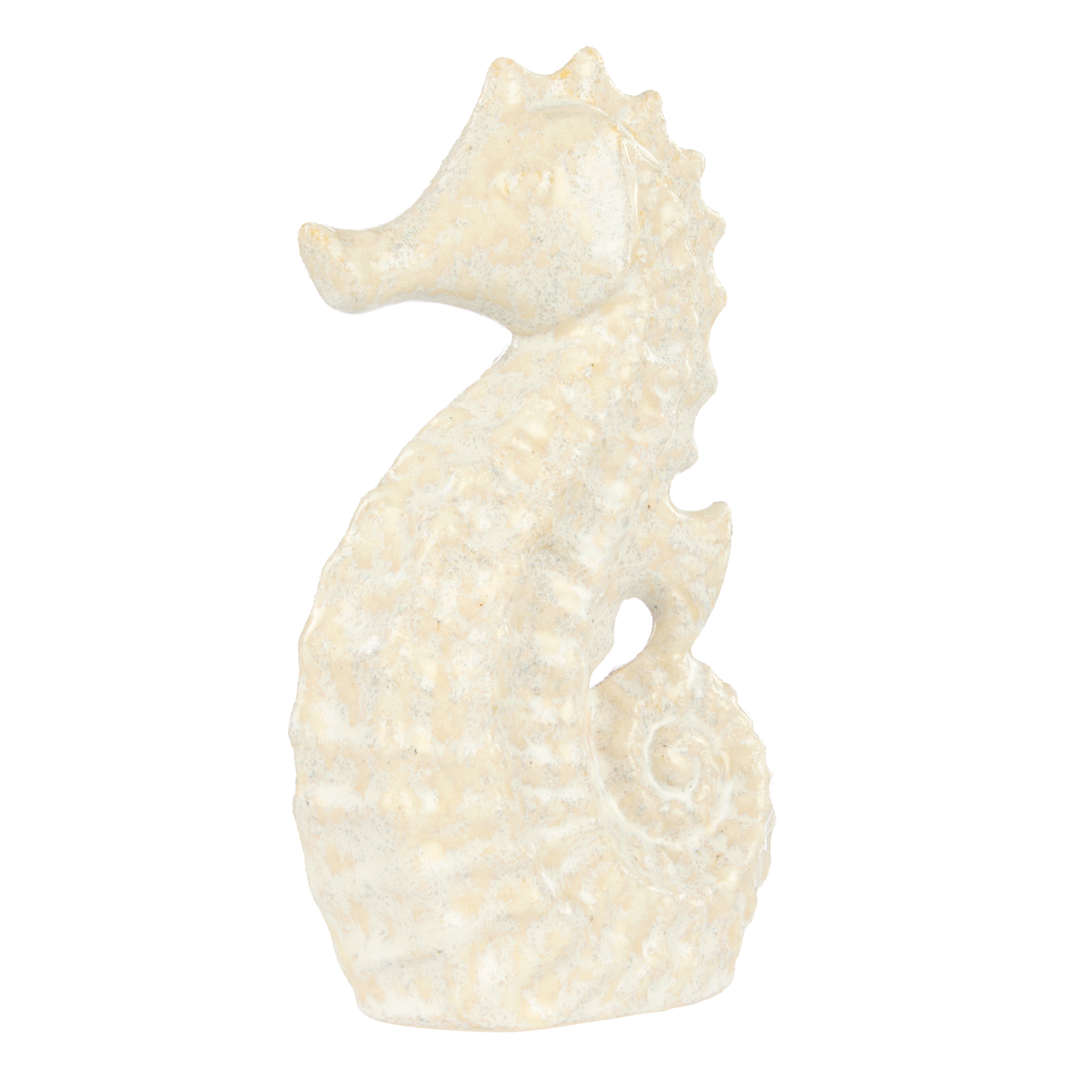 Amalfi Ceramic Seahorse Sculpture Small White