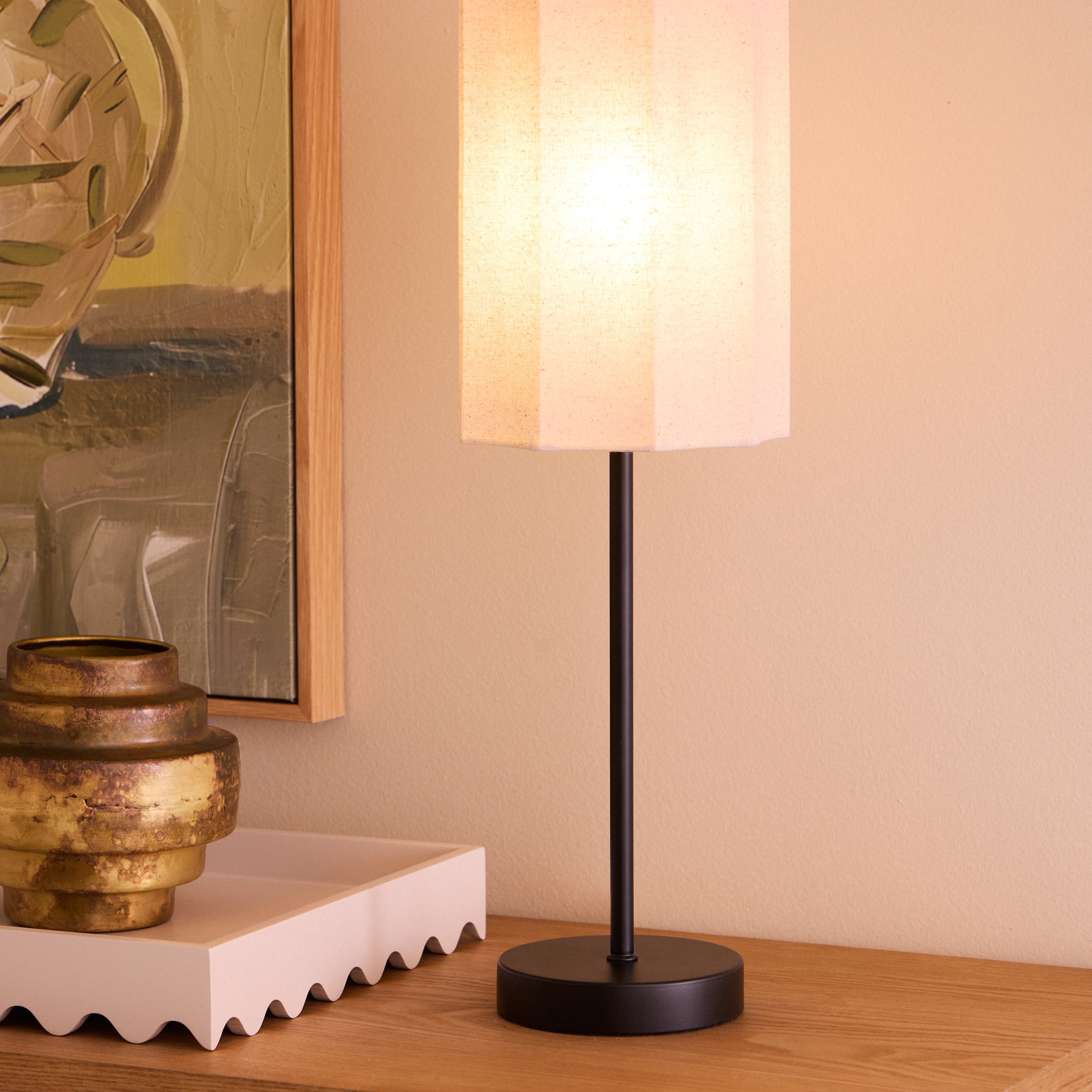 Amalfi Tier Table Lamp Natural & Black