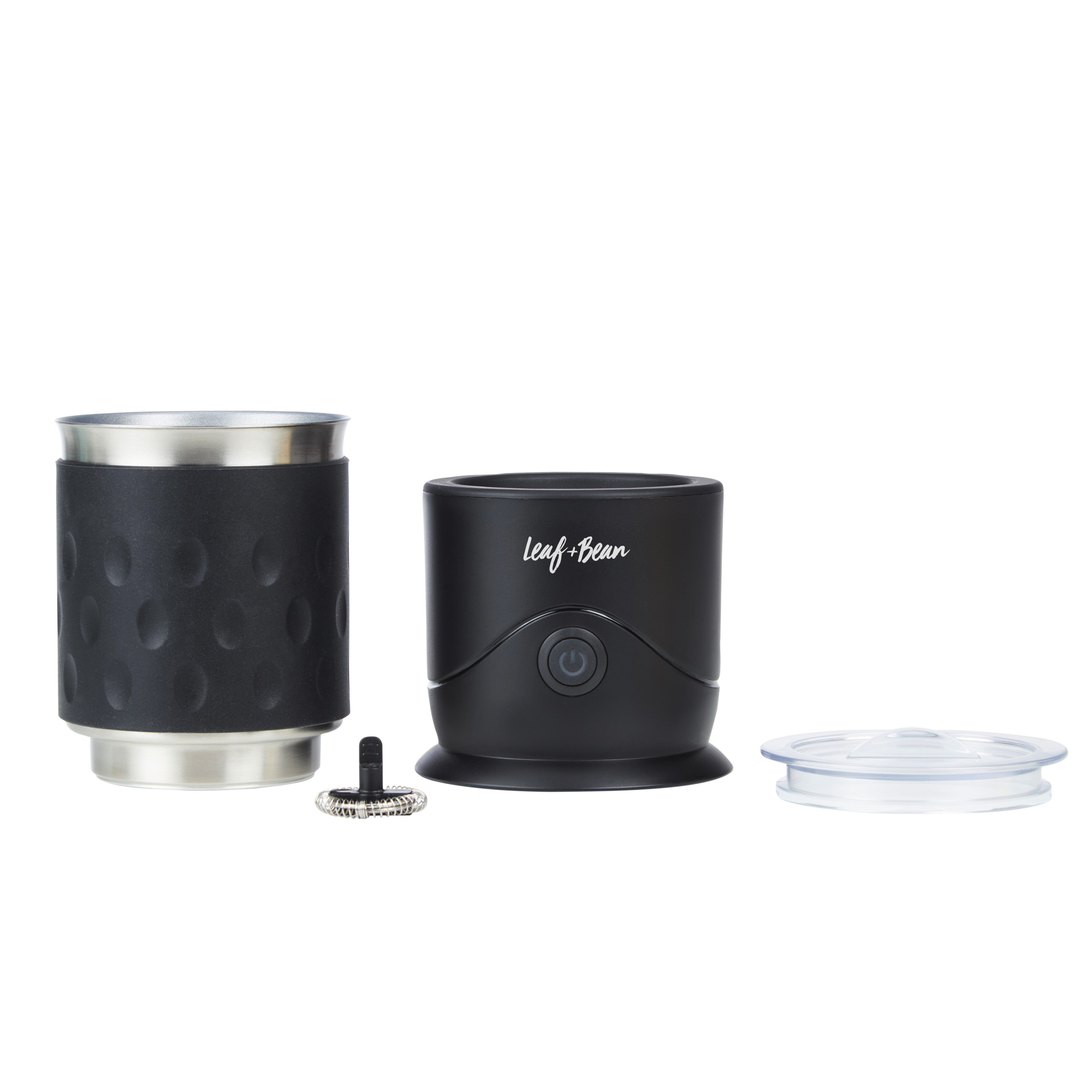 Leaf & Bean Electric Magnetic Milk Frother & Warmer Matte Black