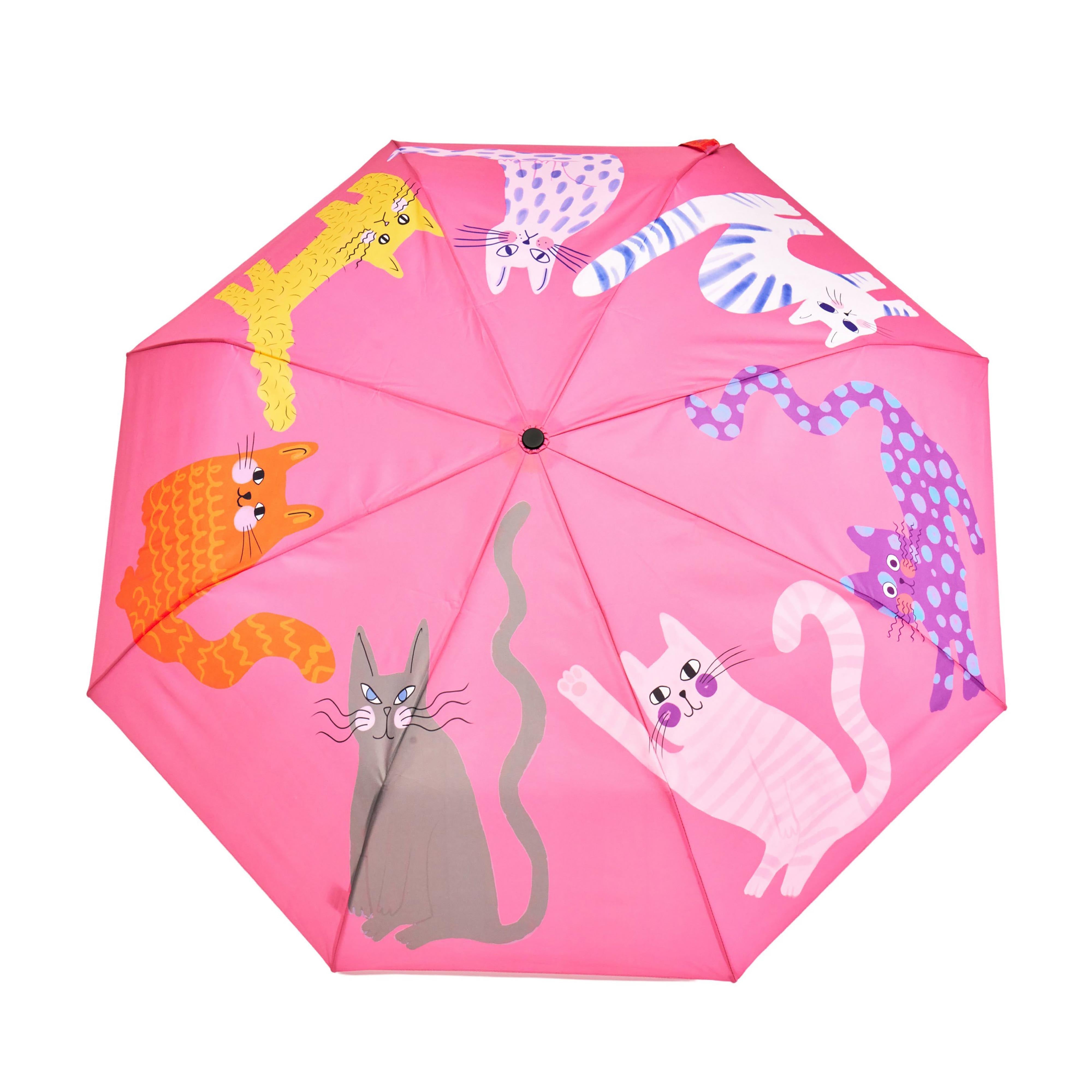 Original Duckhead Duck Umbrella Compact Arty Cats Fuchsia