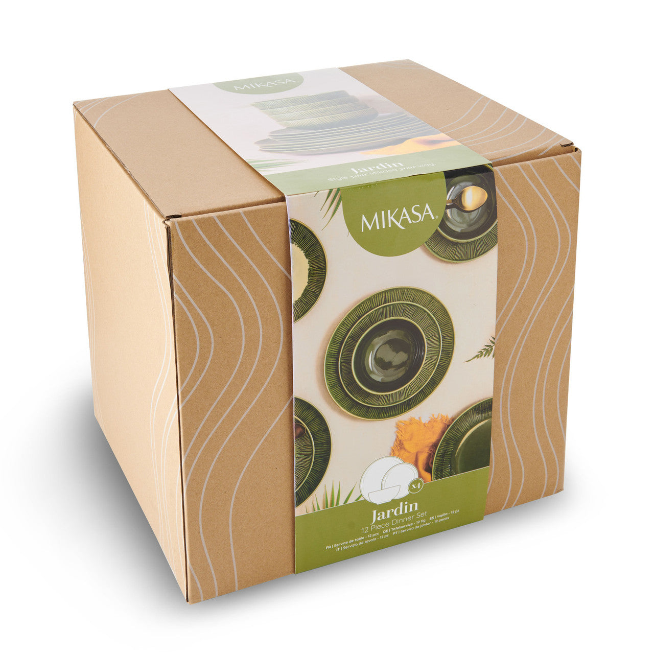 Mikasa Jardin Stoneware Dinner Set 12 Piece (Green)