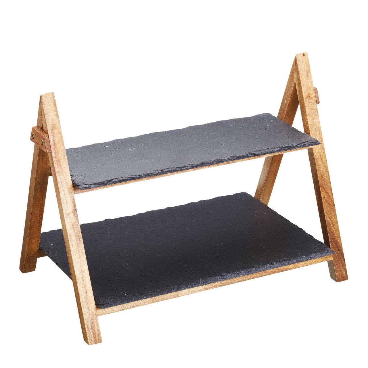 Artesà Two Tier Slate & Acacia Wood Serving Stand