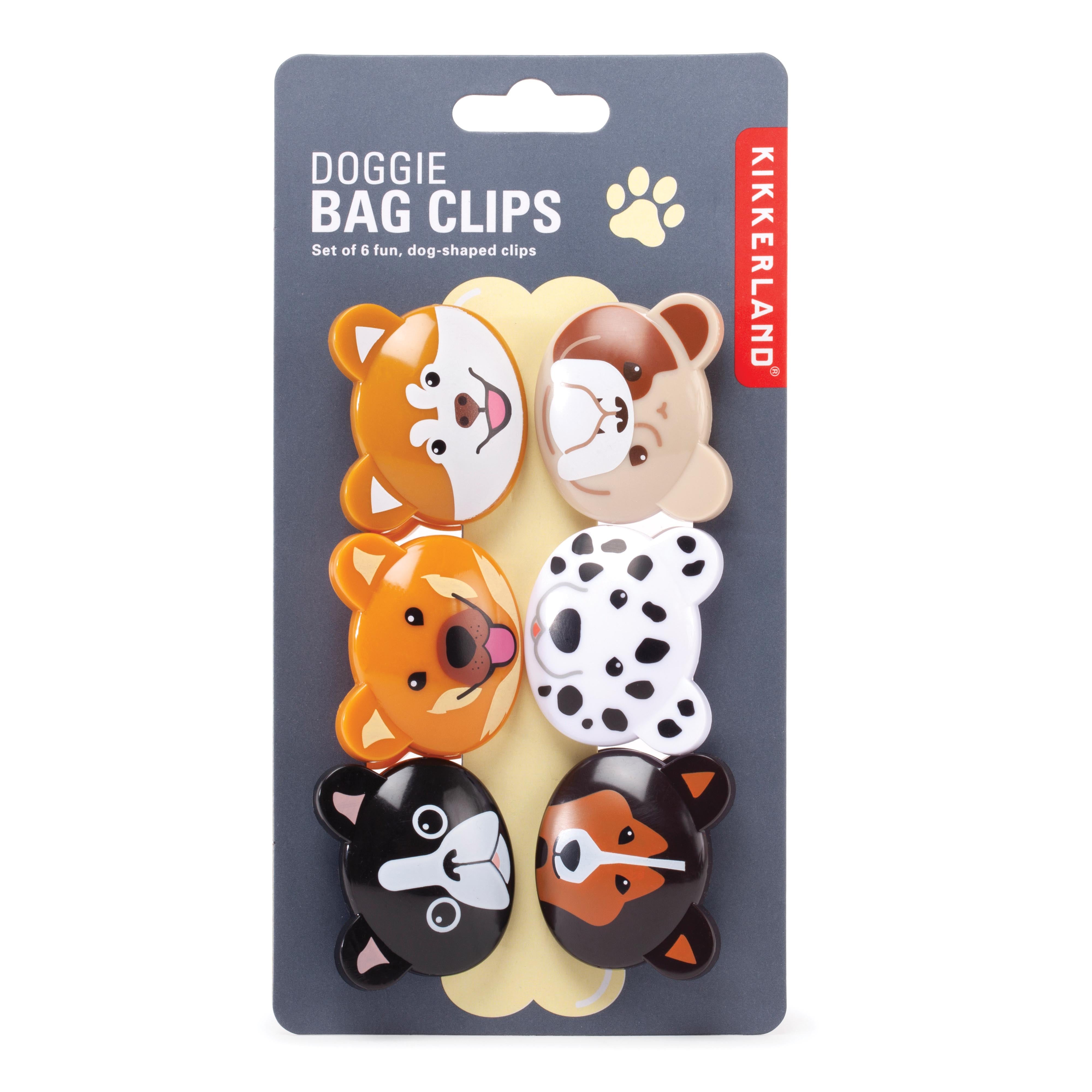 Kikkerland Doggie Bag Clips 6 Piece Set Multi-Coloured