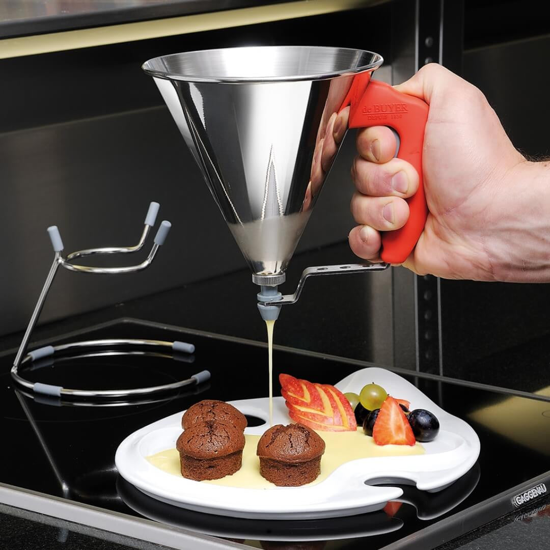 de Buyer Kwik Piston Funnel 0.8L Red