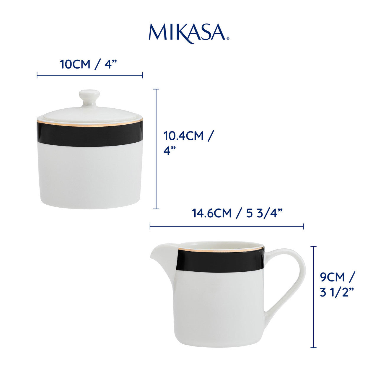 Mikasa Luxe Deco Sugar & Creamer Set 2 Piece